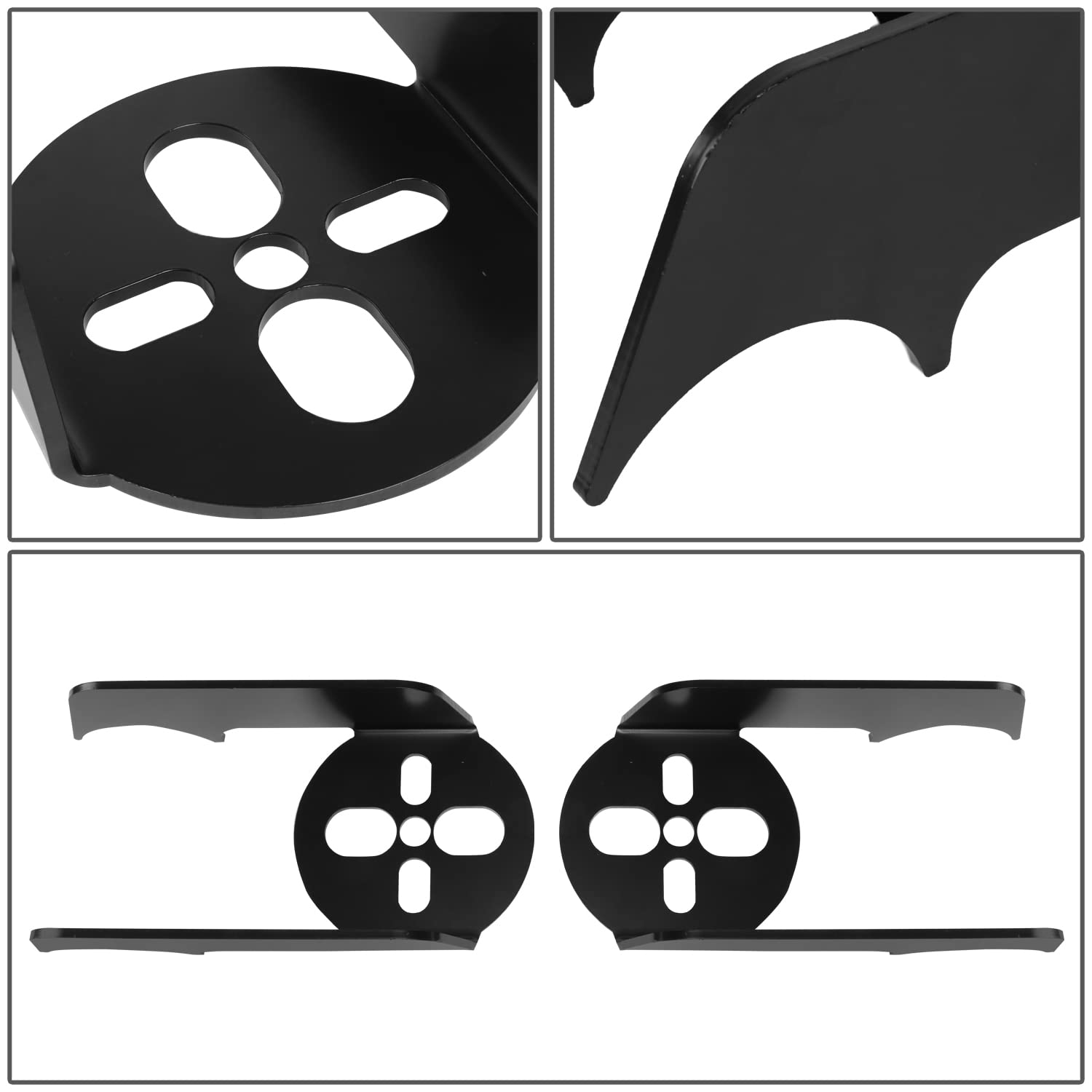 DNA Motoring LEPOW-108 Pair of Upper/Lower Rear Air Bag Weld-On Brackets - Black Powder Coated Air Suspension Mounting Kit for Trucks & SUVs - Perfect for Custom Ride Height Adjustments & Smooth Air Suspension Installations
