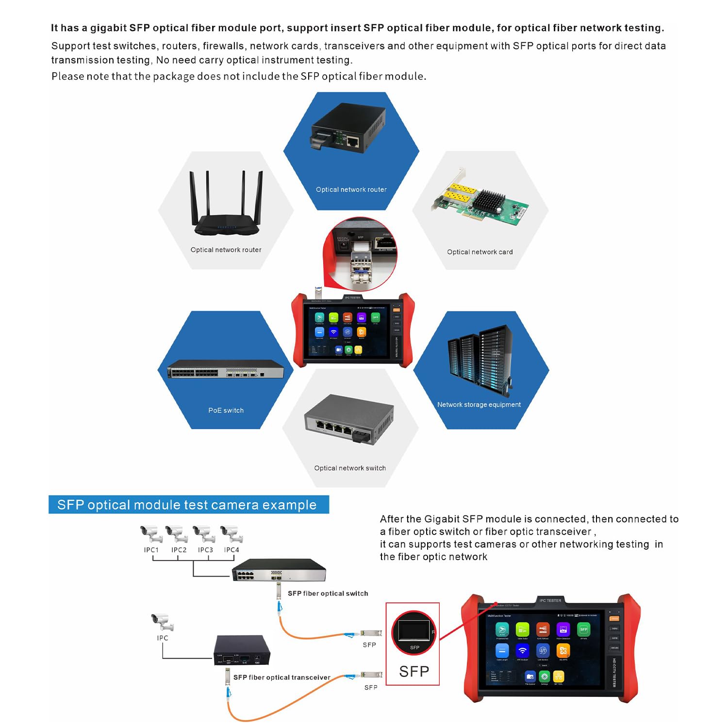 4K 12MP IP Camera Tester with 8