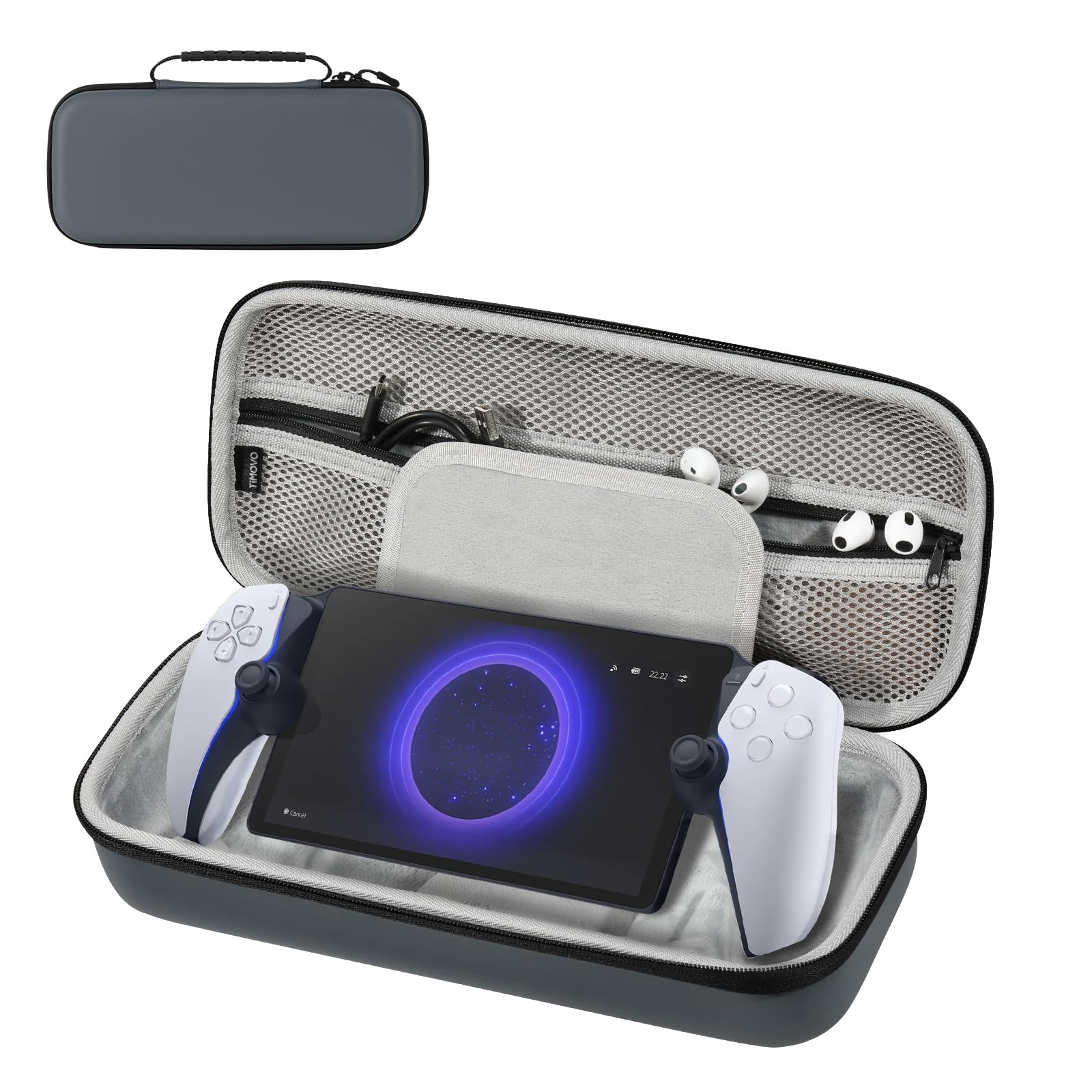 TiMOVO Hard Shell Travel Case for PlayStation Portal Remote Player - Protective Storage Bag with 10 Game Card Slots for PS5 Portal Controller & Accessories (2023 Model) | Perfect for Gaming On-The-Go, Travel Protection & Accessories Organization