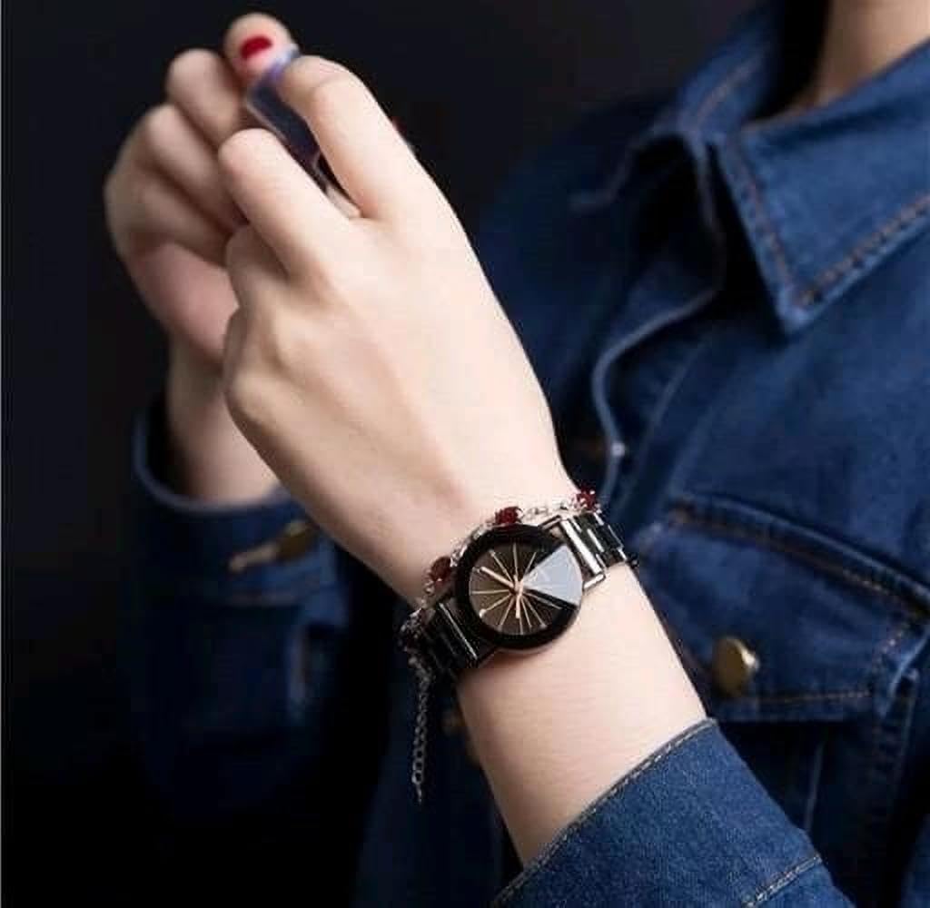 Watchstar Elegant Stainless Steel Analog Watch for Women & Girls - Waterproof Fashion Watch with Date Window - Perfect for Office, Dating & Everyday Wear