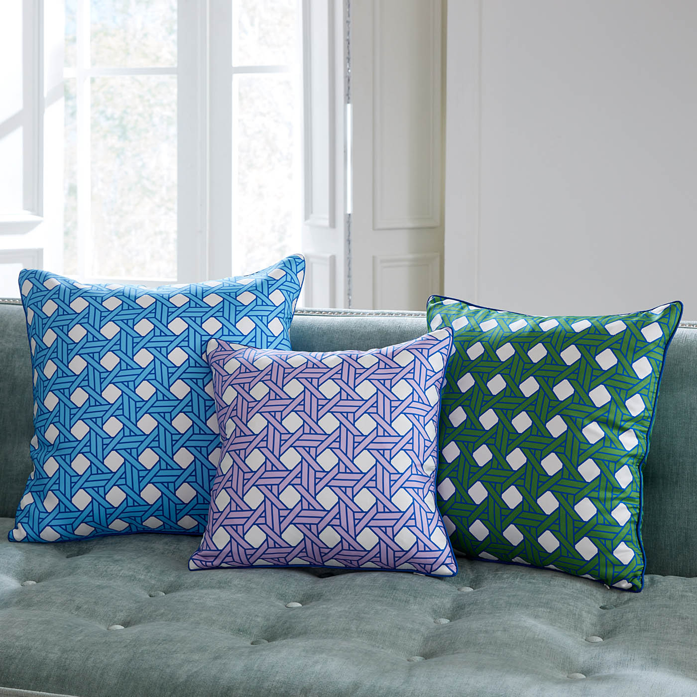 Basketweave Green Pillow - Soft Decorative Throw Pillow for Couch, Bed & Home Decor - Perfect for Living Room, Bedroom & Nursery