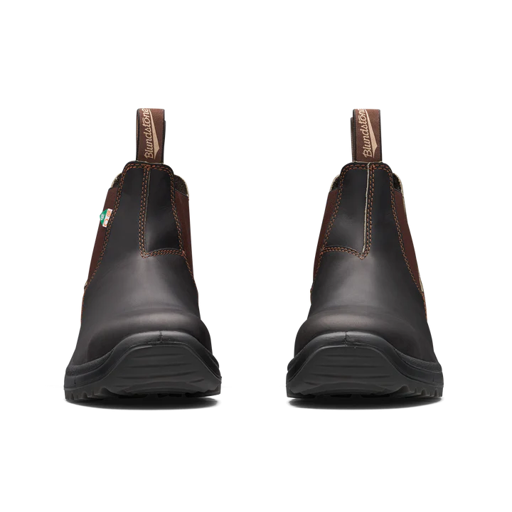 Blundstone 162 Work & Safety Boots - Stout Brown Leather Steel Toe Work Boots for Men & Women | Durable & Comfortable for Construction, Warehouse & Outdoor Jobs