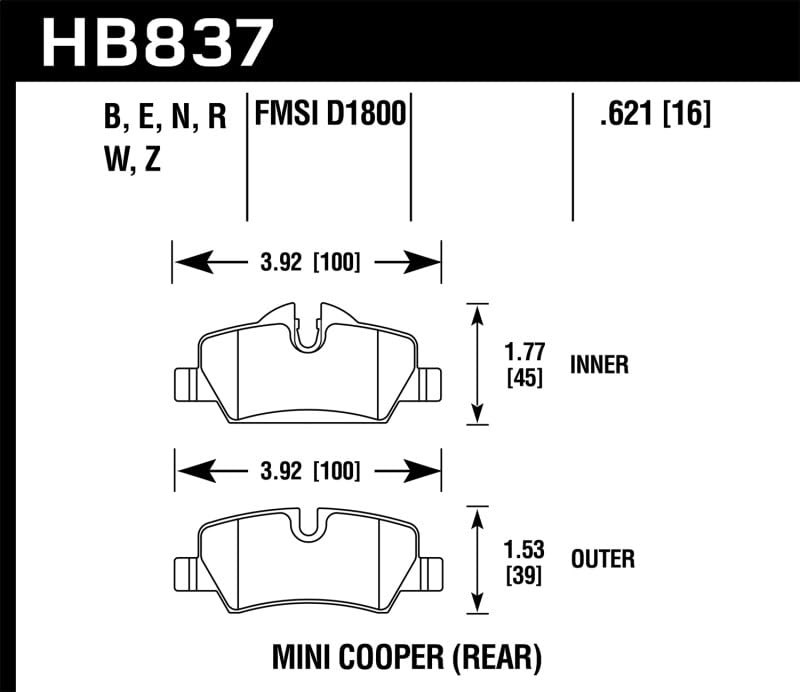 HPS 5.0 Performance Street Brake Pads - High Friction Ceramic Brake Pads for Daily Driving & Commuting | Perfect for Sedans, Coupes & Sports Cars