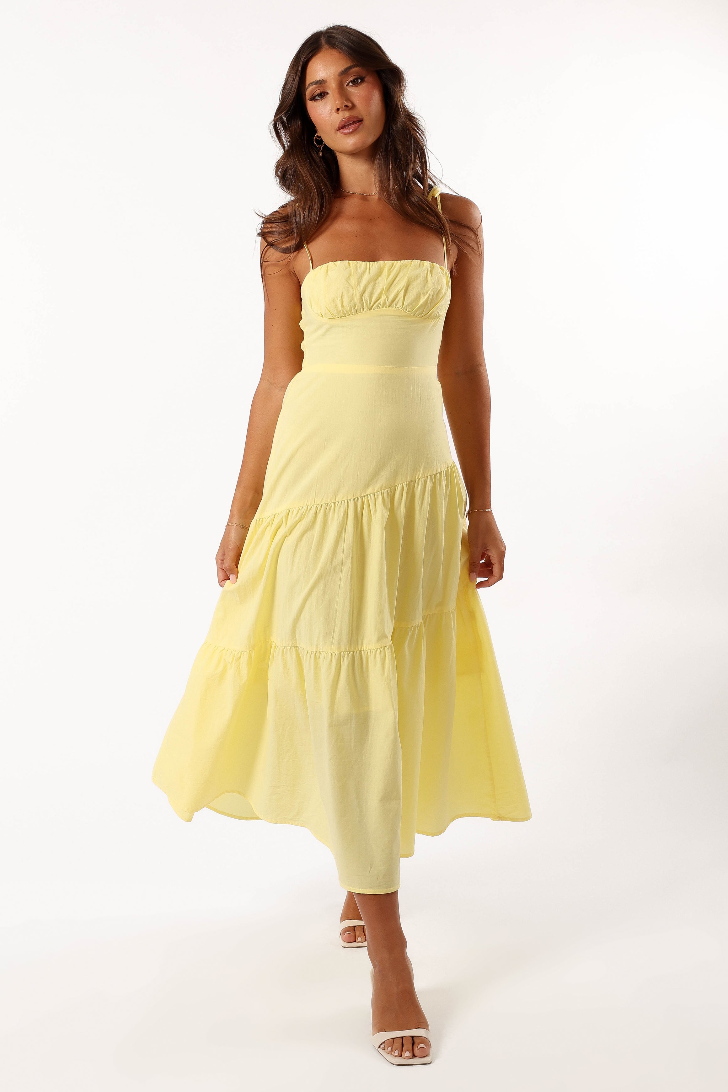 Brexley Women's Maxi Dress - Flowy Summer Dress with Lemon Print | Casual Beach Dress, Boho Chic Outfit for Vacation & Outdoor Activities