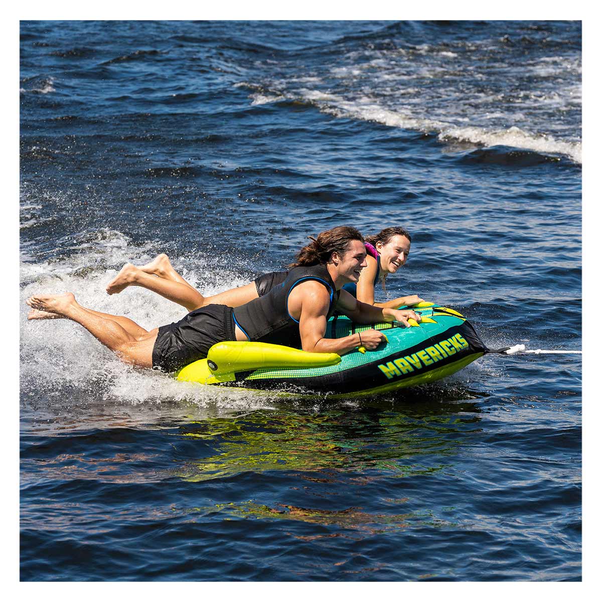 HO Mavericks 2-Person Towable Tube for Boating & Water Sports - High-Speed Inflatable Ride for Lakes & Beaches