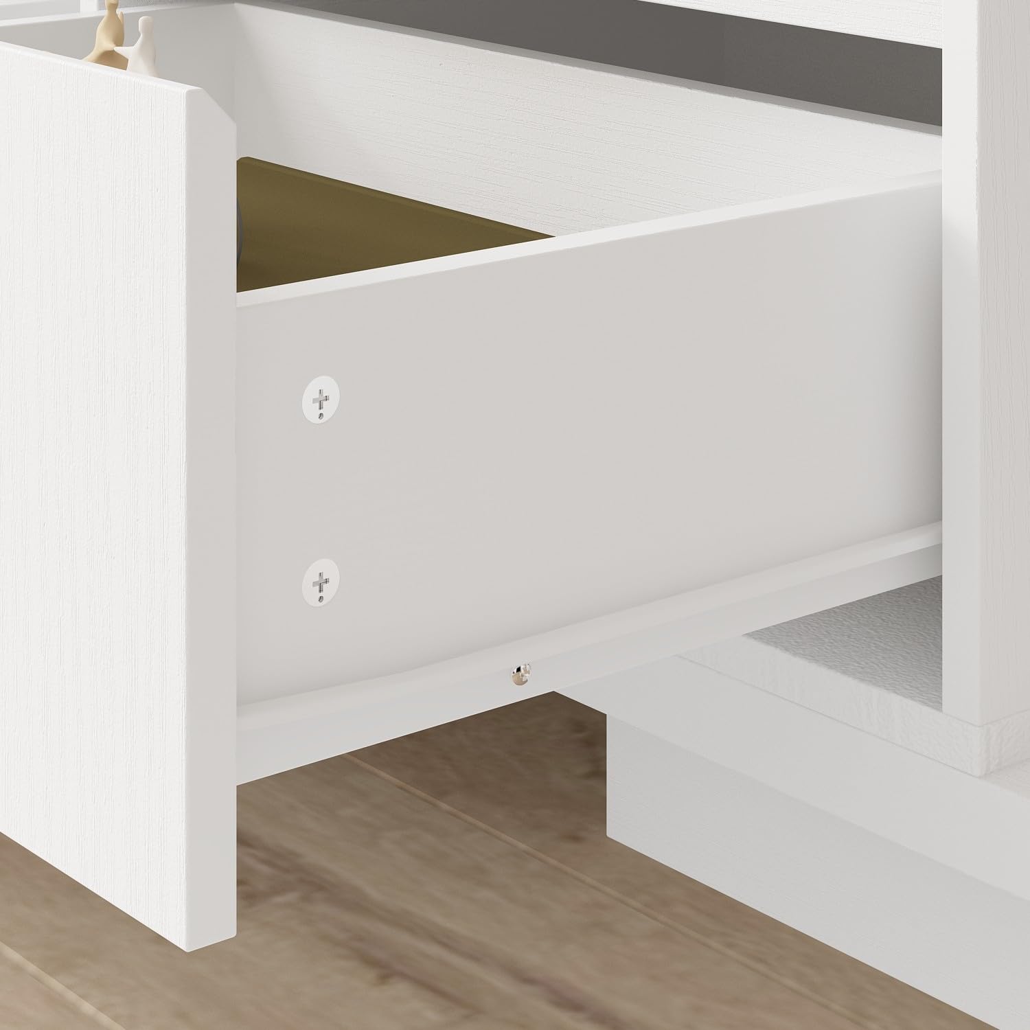 Modern Extendable TV Stand with Drawers - FAMAPY 65.4-106.3 Inch Adjustable TV Console Table, Contemporary Entertainment Center & Media Storage Cabinet for Living Room, Bedroom, Home Theater (White) - Perfect for Small Spaces & Apartment Living