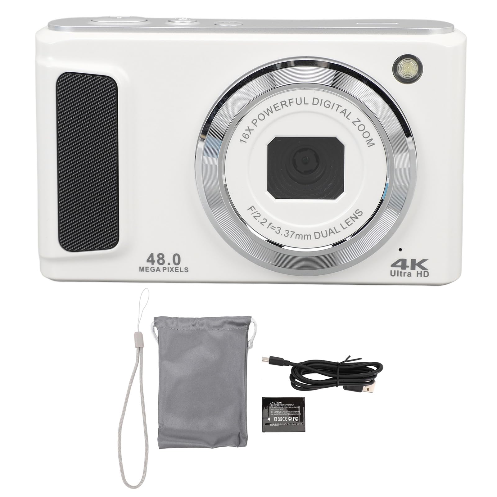 4K UHD Digital Camera 48MP Vlogging Camera with Autofocus, 16X Zoom & LED Flash - 2.8