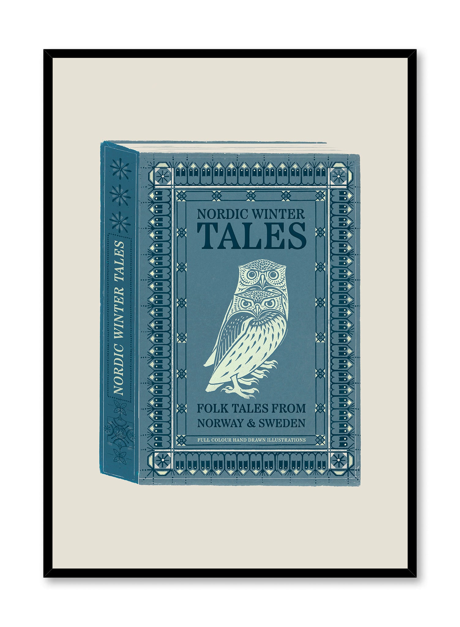Nordic Tales Book Cover - Vintage Scandinavian Poster for Home & Office Decor - Perfect for Living Room, Bedroom, and Study Wall Art