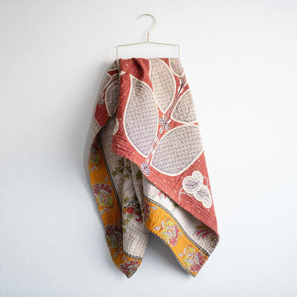 Soft Kantha Baby Blanket CB9068 - Handmade Cotton Swaddle Blanket for Newborns & Infants - Perfect for Nursery, Stroller, and Gift Giving