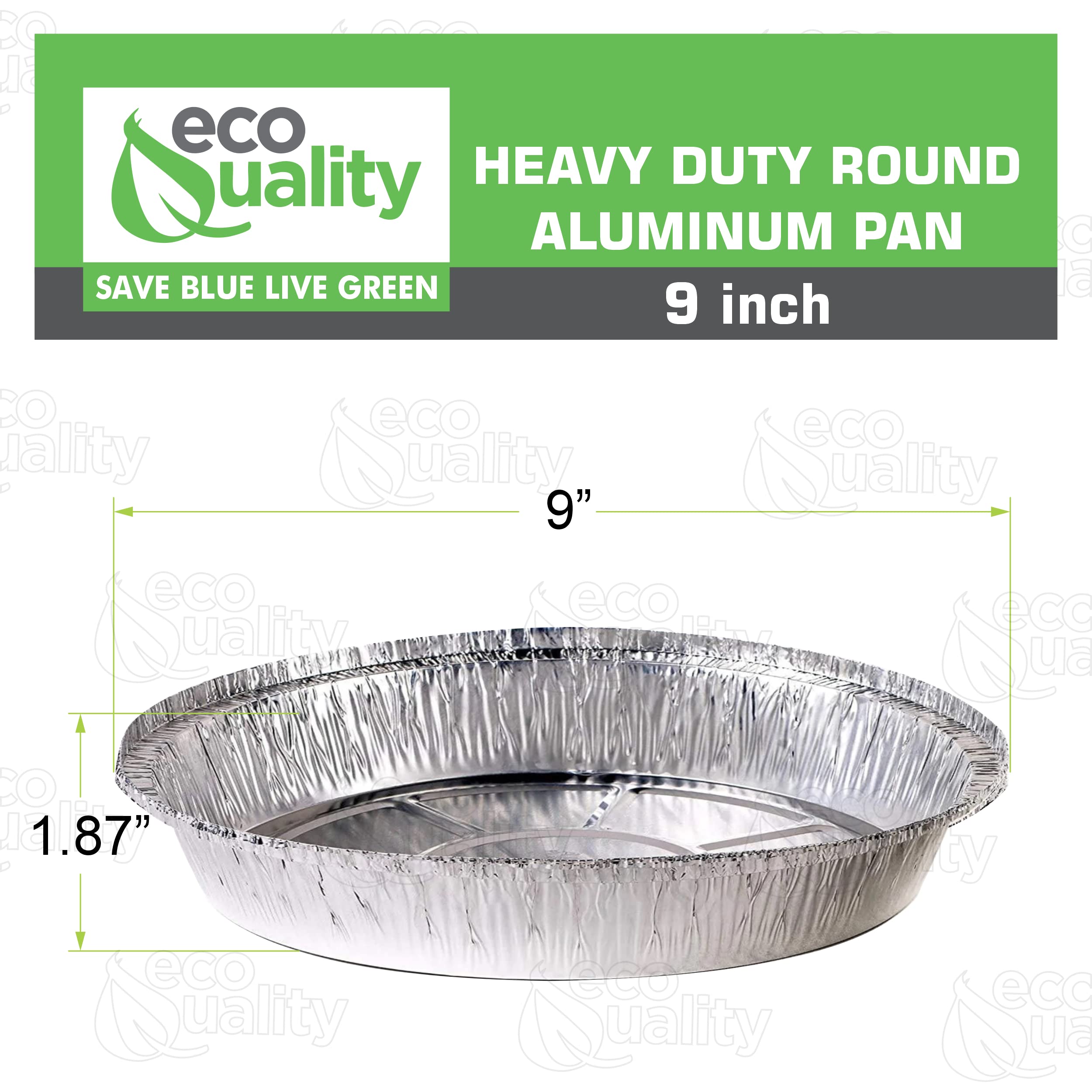EcoQuality 500 Pack 9 Inch Disposable Round Aluminum Foil Pans - Premium Takeout Containers for Baking, Cooking, Catering - Perfect for Restaurants, Parties, Picnics & Meal Prep (No Lids Included)