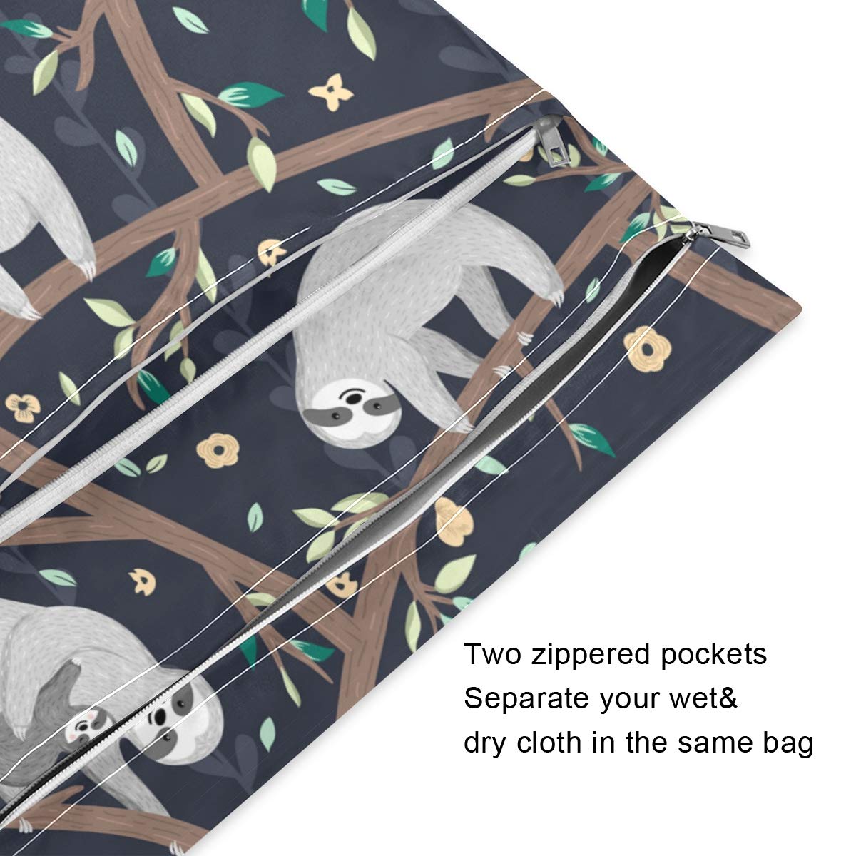 Waterproof Wet Dry Bag for Cloth Diaper & Swimwear - 2 Pack Reusable Travel & Beach Essentials - Perfect for Wet Clothes, Toiletries, Baby Items & Gym Gear - Ideal for Pool, Beach Trips & Daycare Use