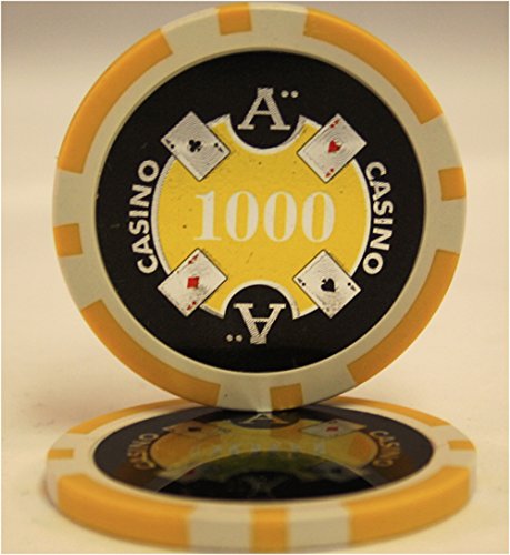 1000pcs MRC Poker Chips Set - Professional Casino Grade Ace Design with Durable Acrylic Storage Case | Perfect for Home Poker Games, Casino Nights, and Gift Giving