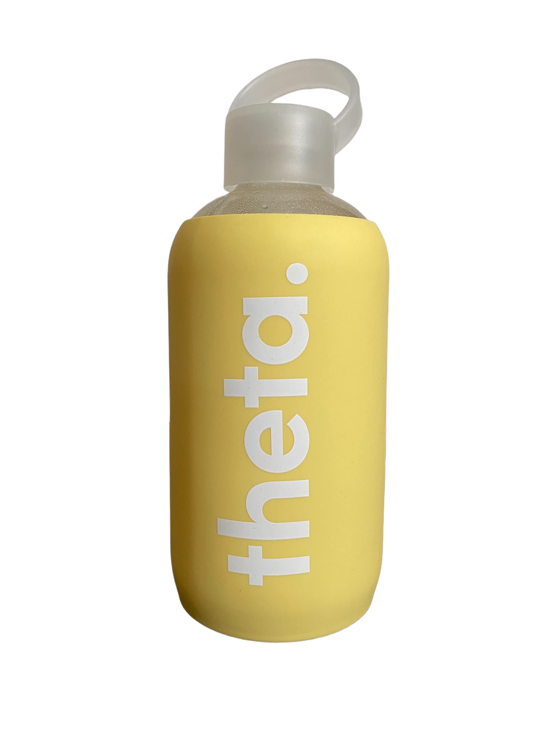 Kappa Alpha Theta 16oz Glass Water Bottle with Silicone Sleeve - Reusable BPA-Free Glass Bottle for Water, Juice & Smoothies - Perfect for College, Gym & Outdoor Activities