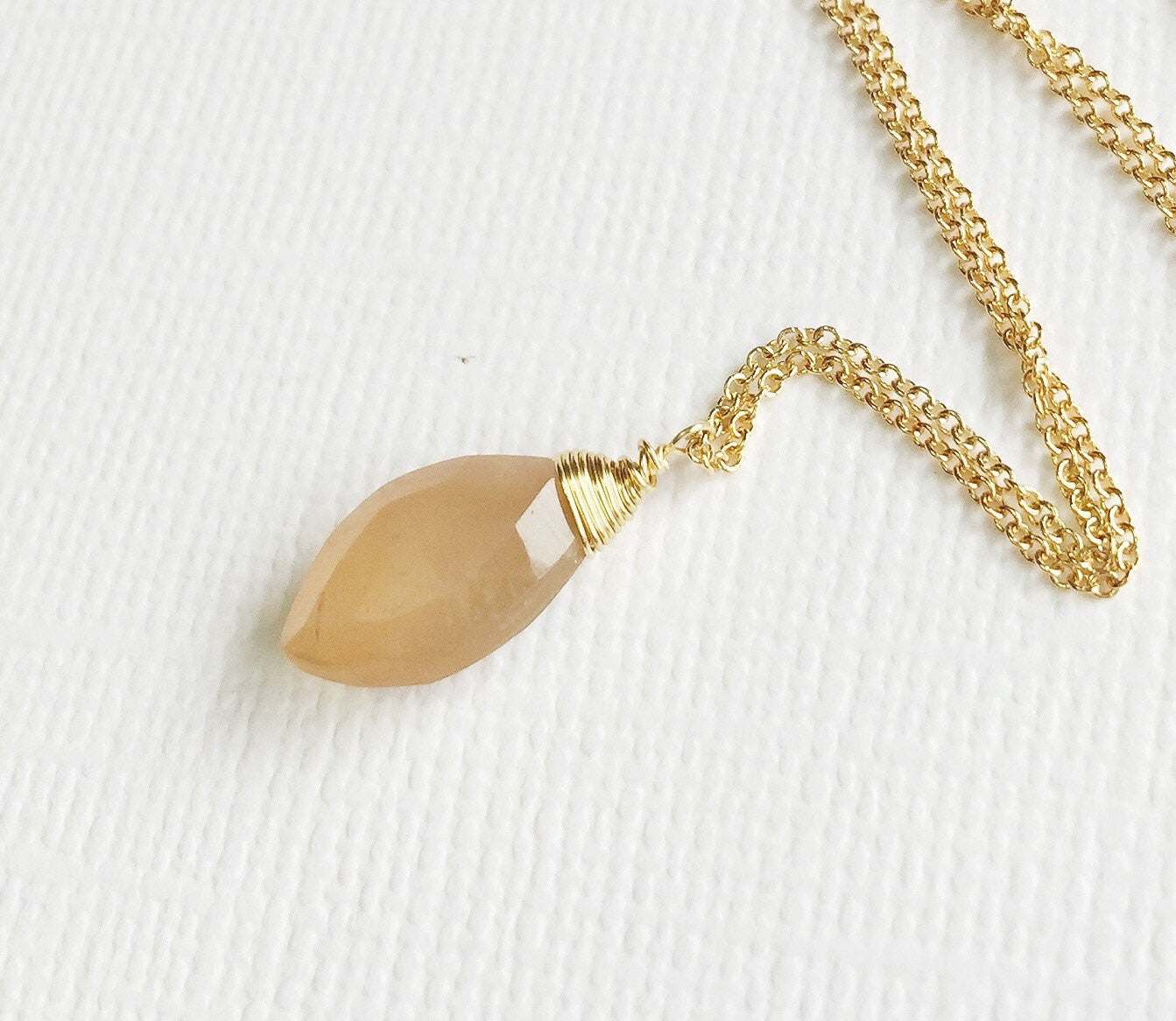 Yazmin Peach Moonstone Necklace (N213) - Elegant Jewelry for Women, Perfect for Weddings, Parties & Everyday Wear