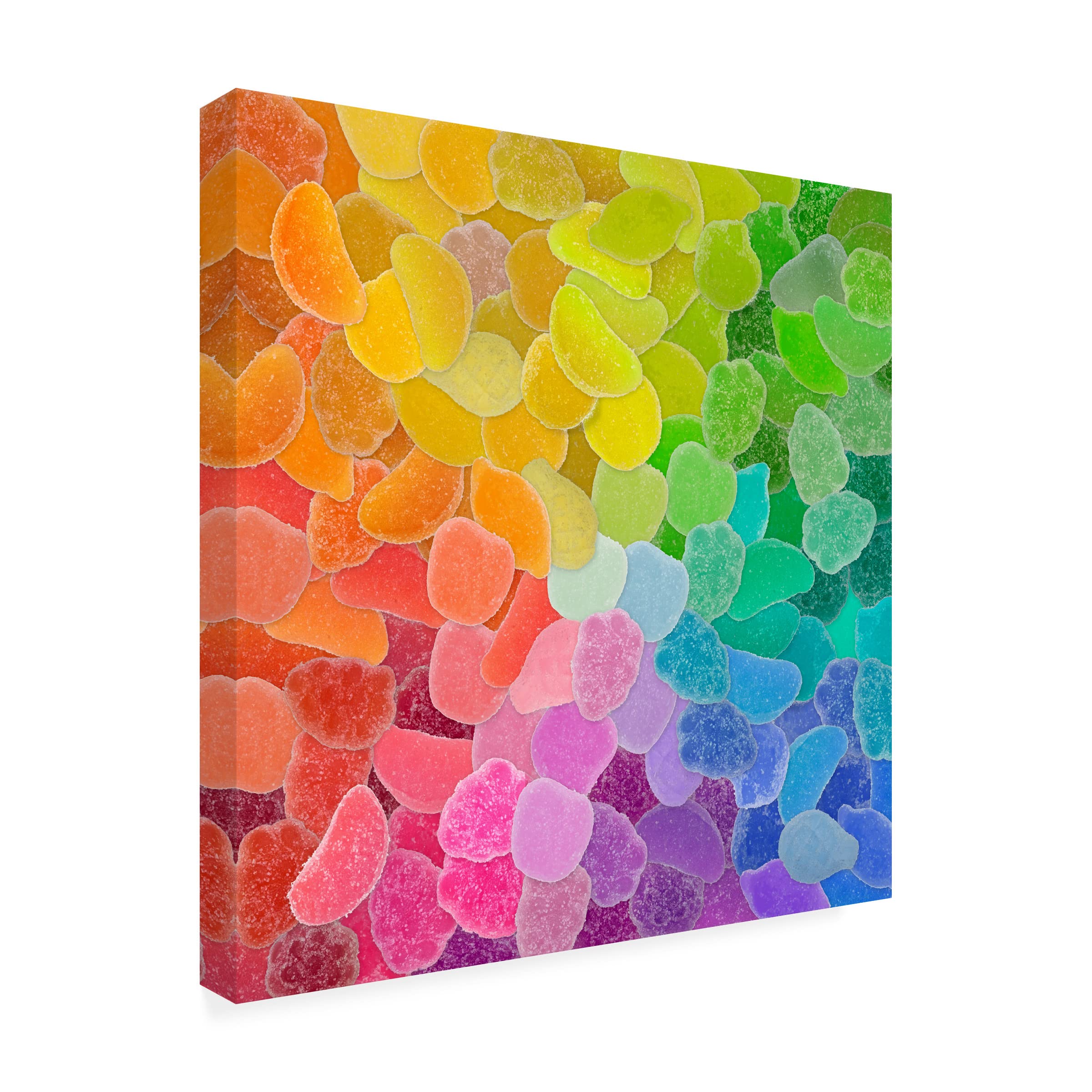 Trademark Fine Art 'Rainbow Candy Pile' Canvas Wall Art by Cora Niele - Vibrant Abstract Painting for Living Room, Bedroom & Office Decor
