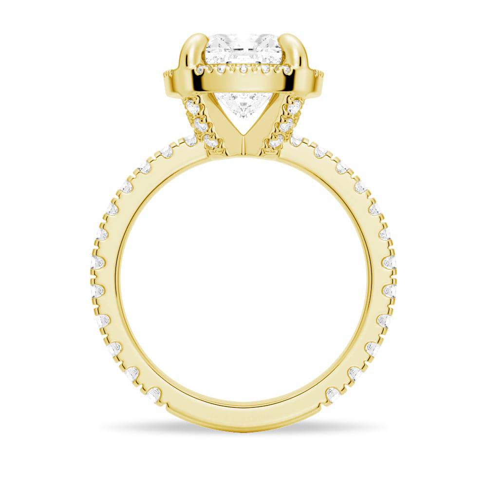 Exquisite Cushion Cut Moissanite Half Eternity Halo Engagement Ring for Women - Perfect for Proposals, Weddings & Anniversary Gifts