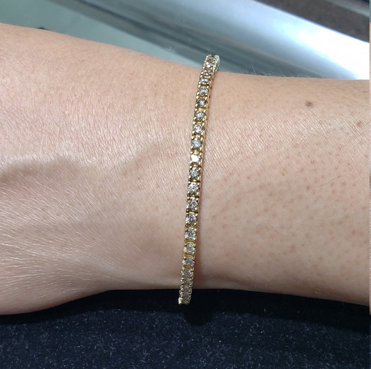 3 CT Diamond Tennis Bracelet 14k Yellow Gold - Elegant Jewelry for Women, Perfect for Weddings, Anniversaries & Special Occasions