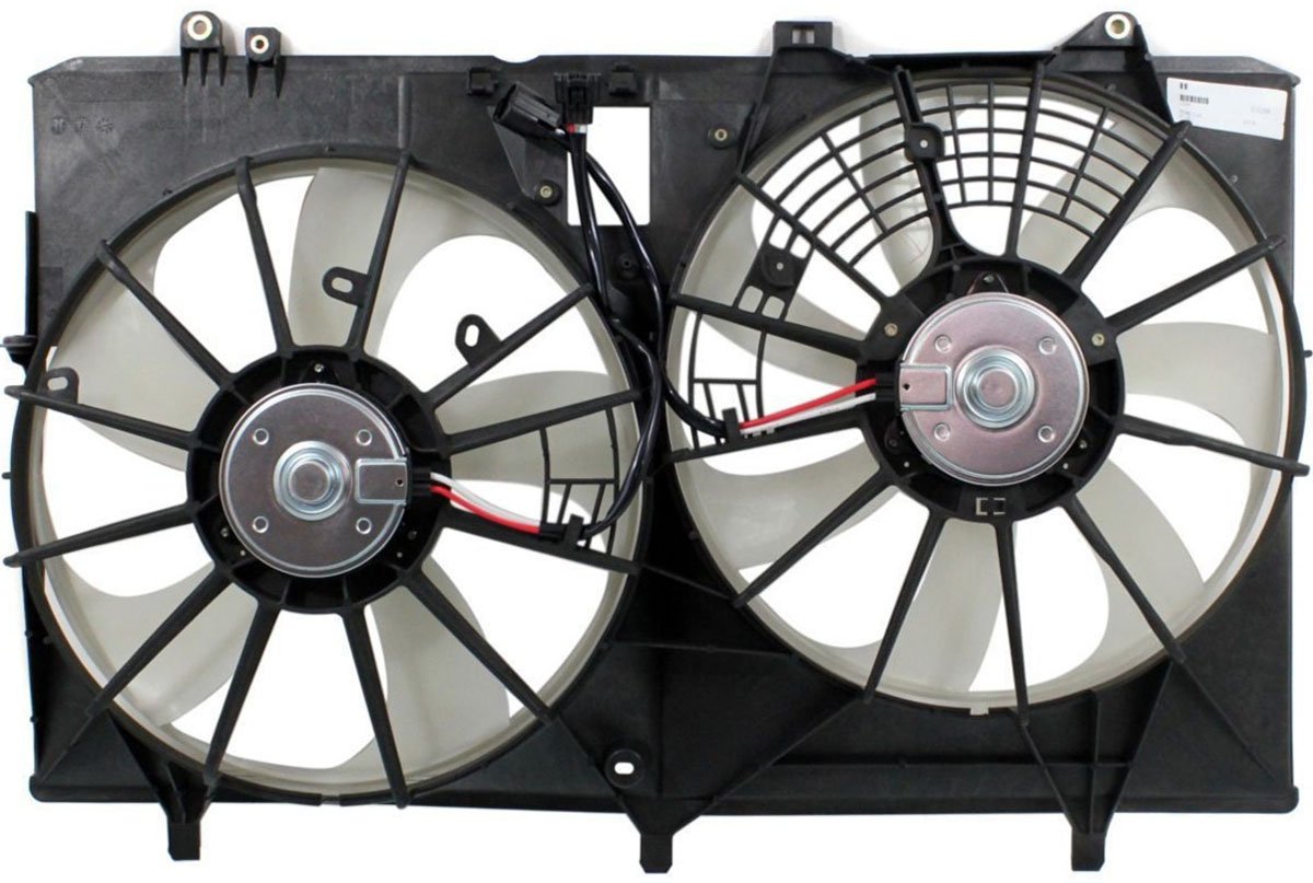 Sunbelt Dual Radiator and Condenser Fan Assembly Compatible with 2011-2016 Toyota Sienna 2.7L/3.5L & 2010-2016 Lexus RX350 3.5L - TO3115168 - Perfect for Engine Cooling and AC Performance