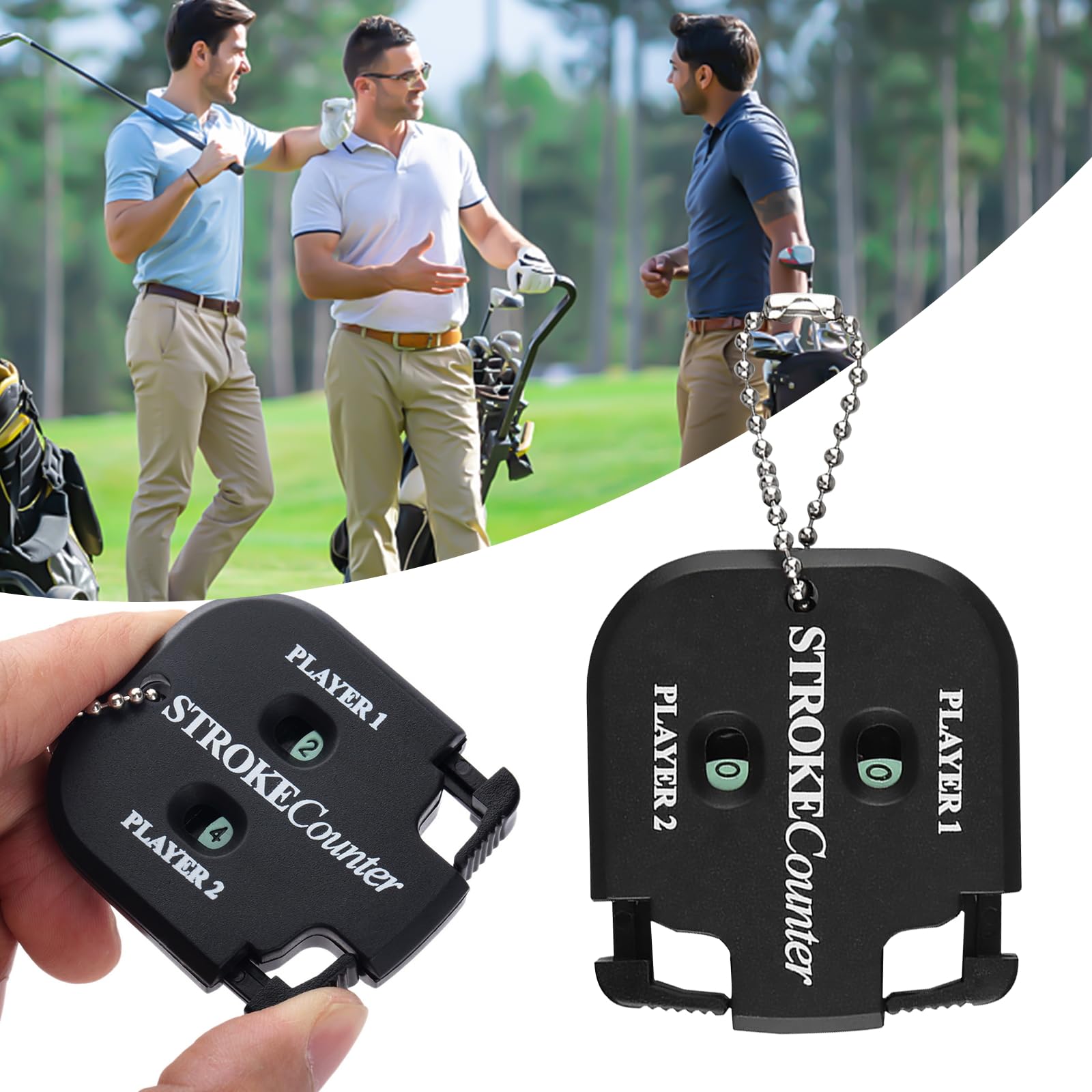JOLINTAL Golf Stroke Counter & Score Keeper - Portable Mini Golf Clicker with Keychain - Golf Accessories for Men & Women - Perfect for Tracking Shots on the Course or Driving Range