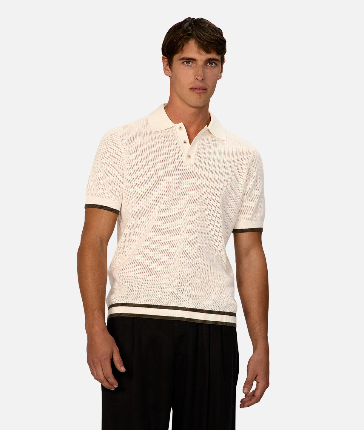 Serrano Polo Shirt for Men - Breathable Chalk Sage Green Casual Button Down Shirt | Perfect for Golf, Office & Outdoor Activities