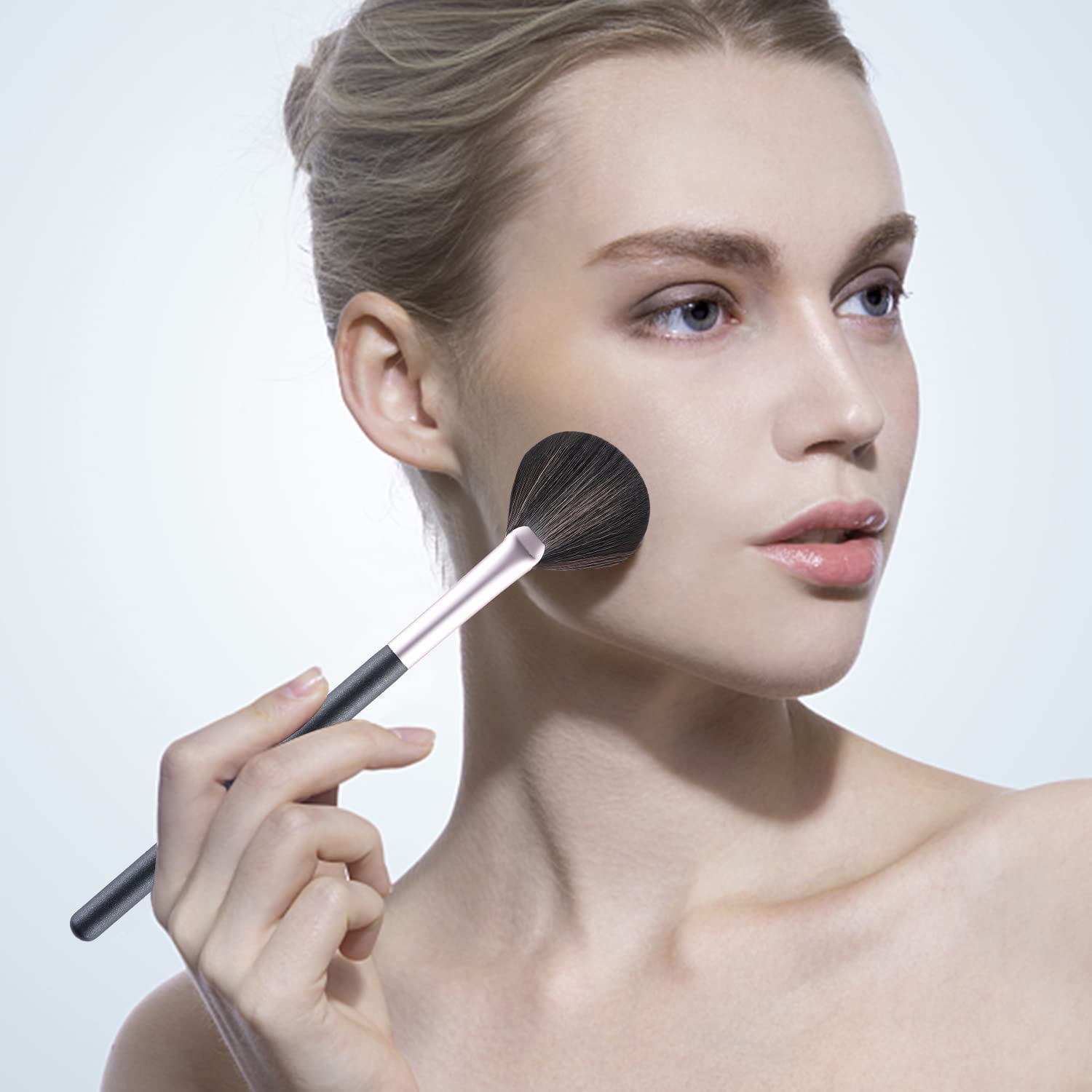 Professional Vegan Blush Brush - Soft Synthetic Makeup Brush for Face Highlighting & Blending | Powder & Cream Cosmetics