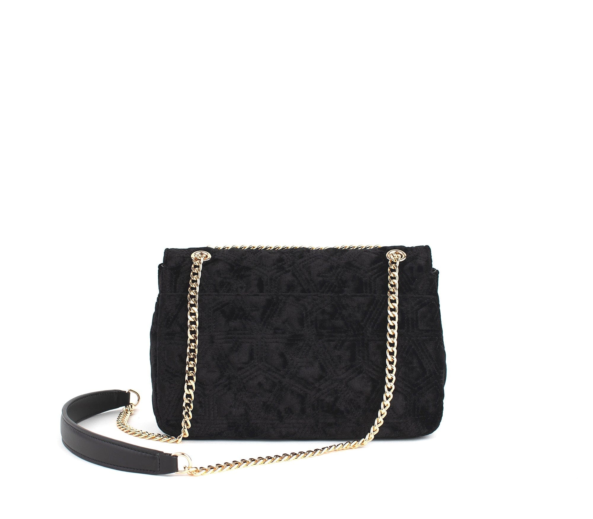 Broadway Vegan Velvet Jacquard Shoulder Bag for Women - Elegant Black Crossbody Purse | Perfect for Work, Travel & Evening Events