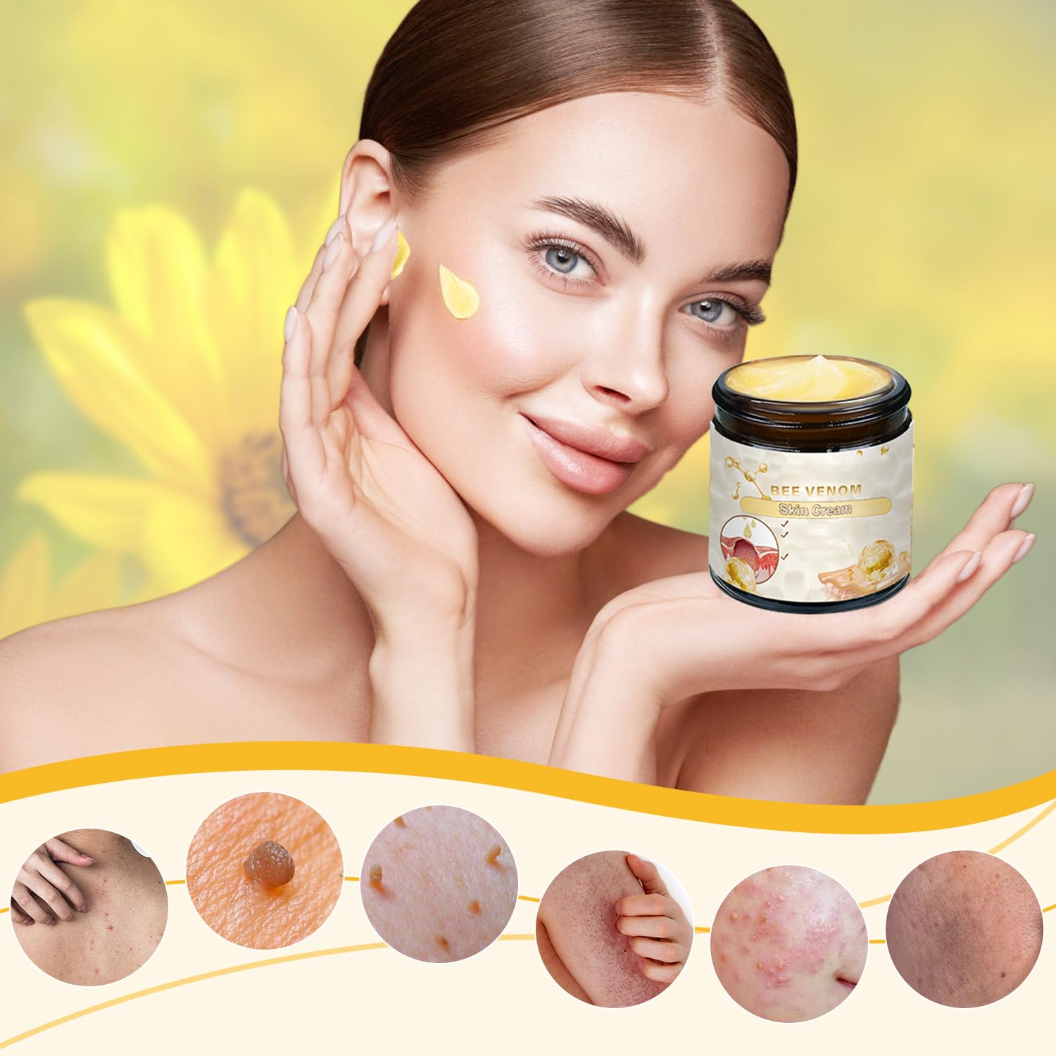 2Pcs Bee Venom Treatment Cream - 2025 New Professional Anti-Aging & Moisturizing Skin Care for All Skin Types, Men & Women - Perfect for Daily Hydration & Night Repair Routine