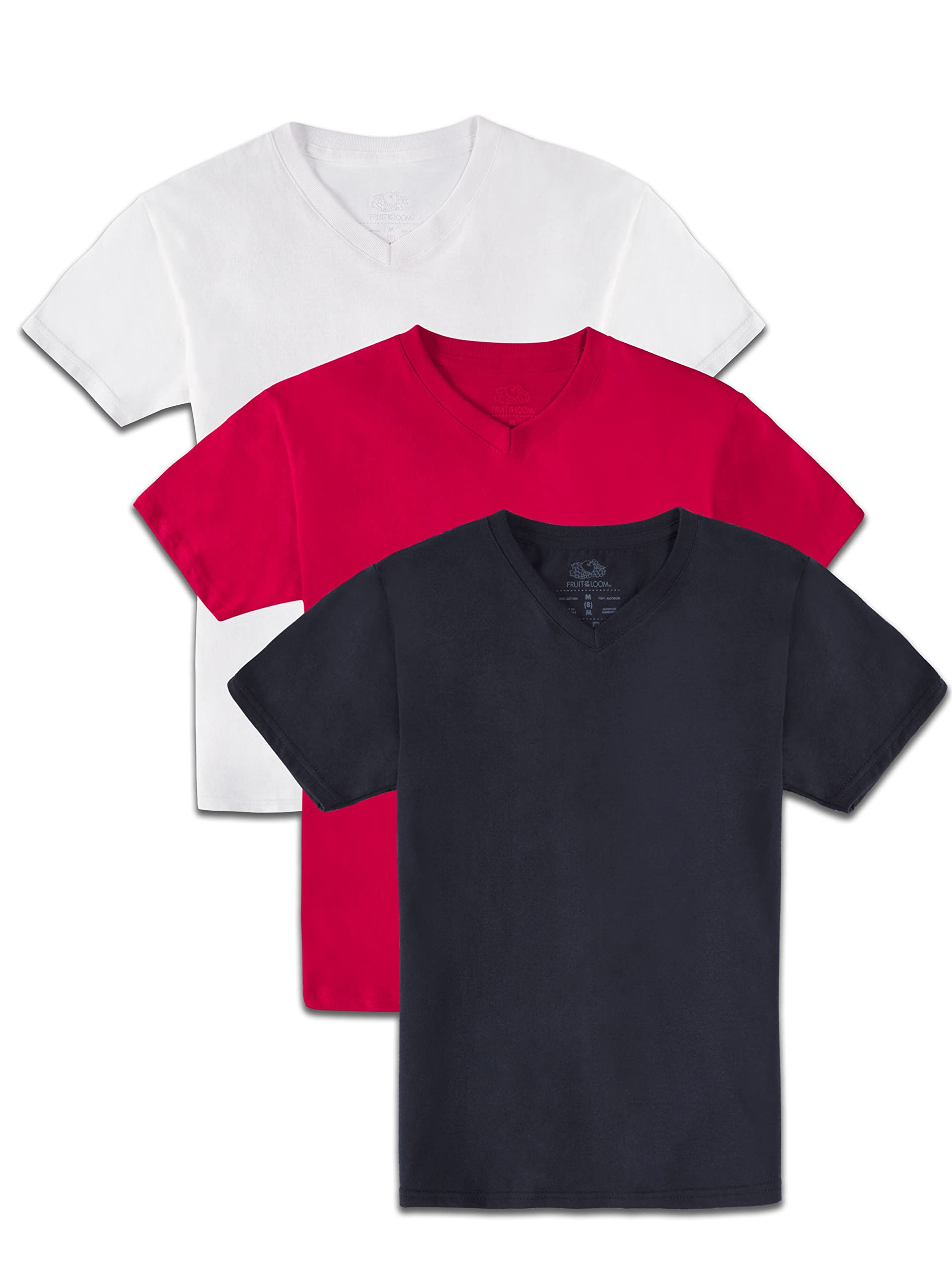 Fruit of the Loom Boys' Tag-Free 100% Cotton T-Shirts Multipack - Assorted Colors (6-Pack) | Soft Breathable Kids Tees for School, Play & Everyday Wear