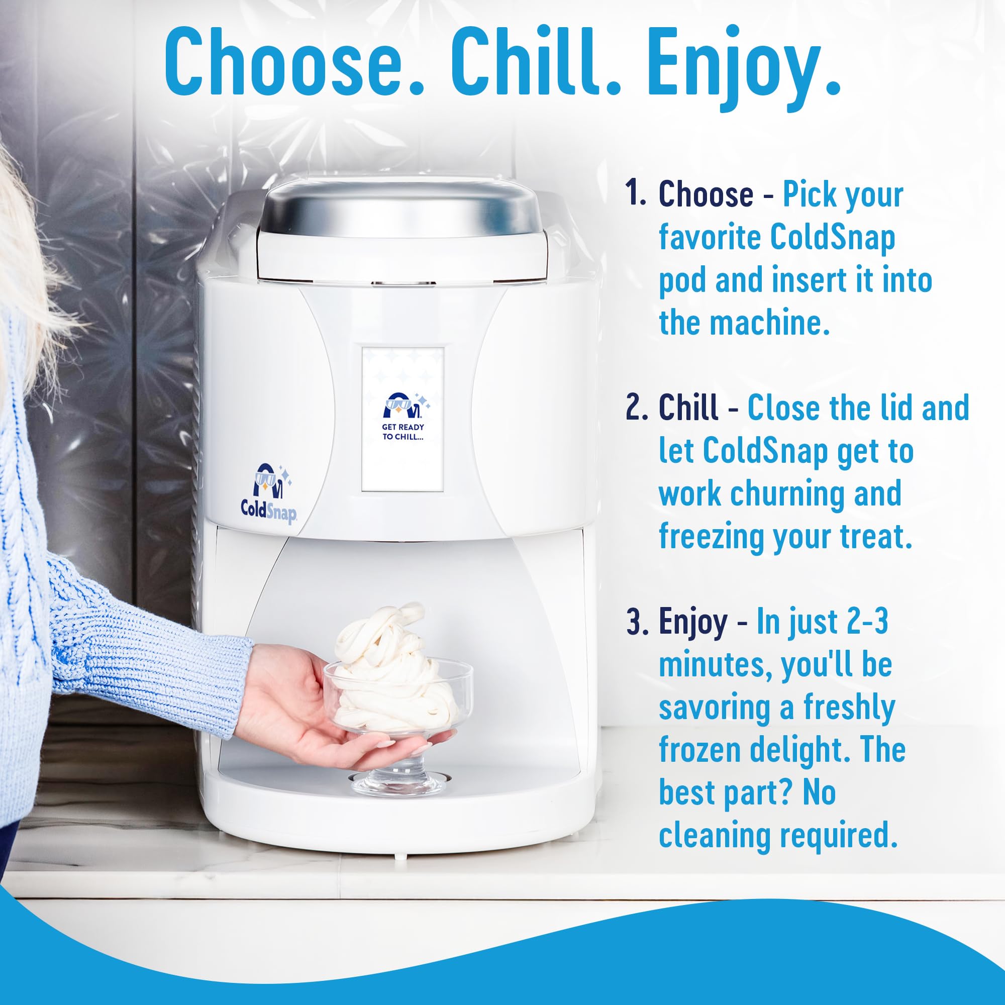 Frozen Treat Machine – Make Instant Ice Cream, Dairy-Free Desserts, Smoothies & Protein Shakes | On-Demand Frozen Latte Maker with Single-Serve Pods | Perfect for Home Kitchens, Cafes & Healthy Snacking (US Brand)