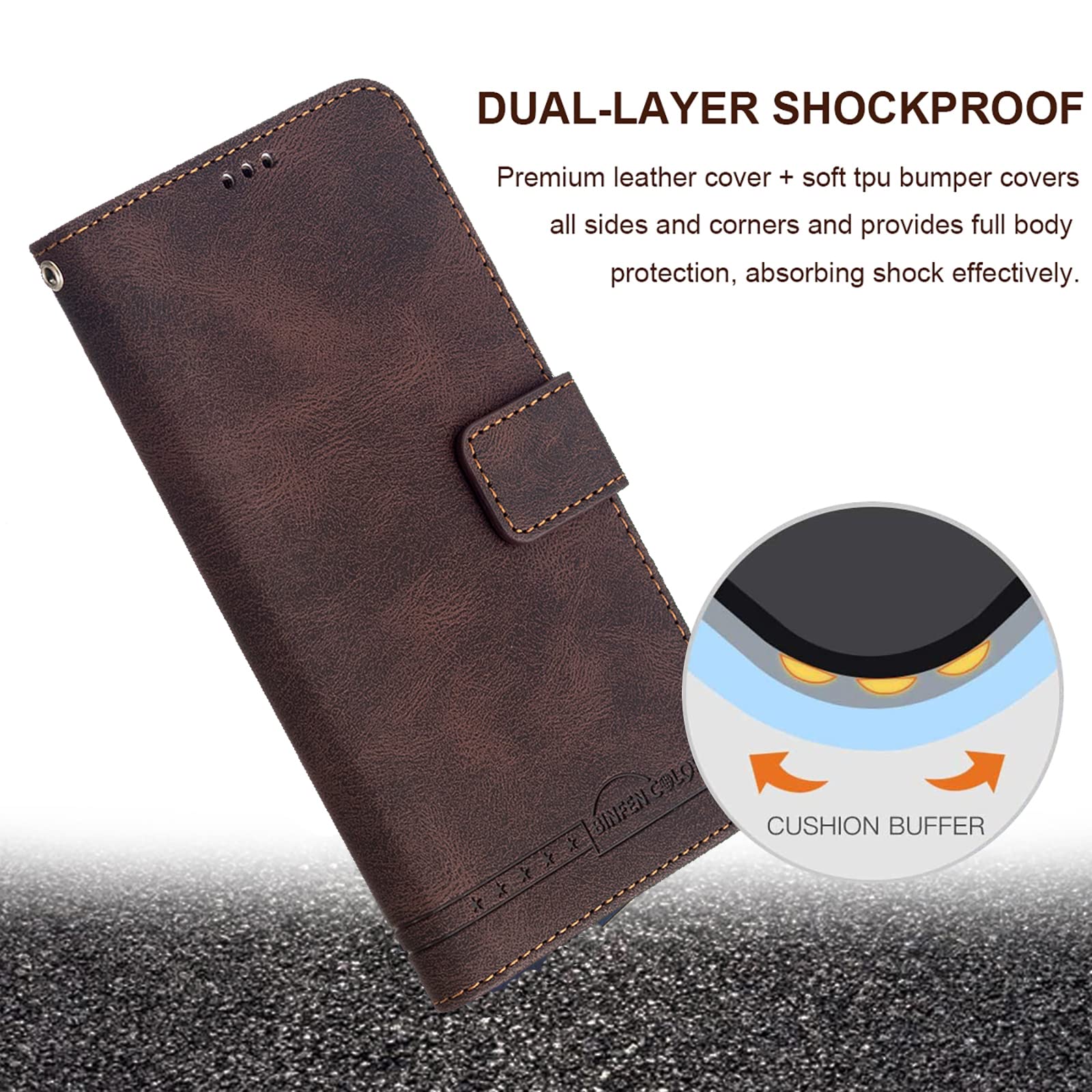 Premium Leather Wallet Case for Samsung Galaxy S10 Plus with Card Holder, Kickstand & Magnetic Clasp - Coffee Brown | Perfect for Business, Travel & Everyday Protection