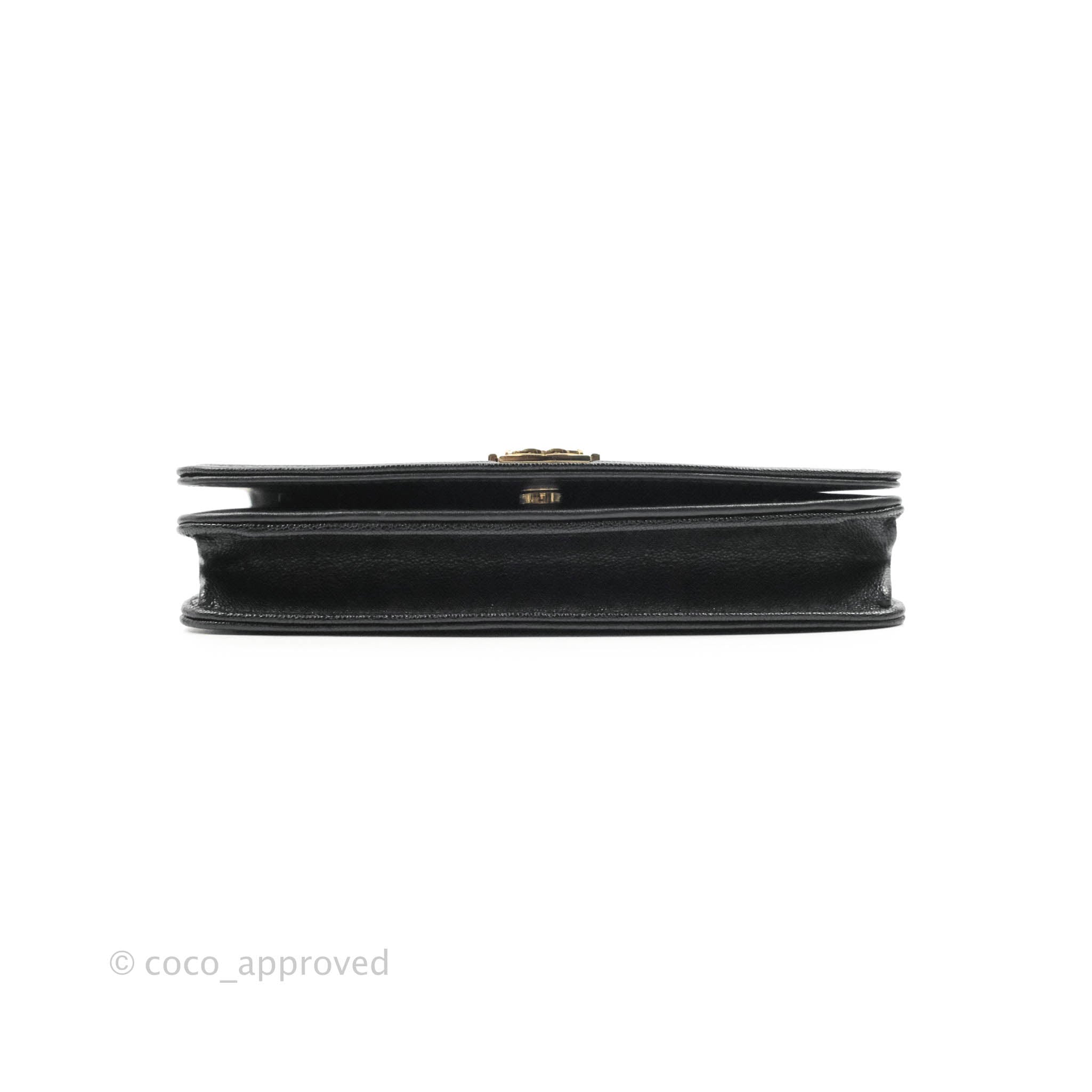 Chanel Chevron Boy Wallet On Chain Black Caviar Gold Hardware - Luxury Crossbody Bag for Women, Perfect for Evening Out & Special Occasions