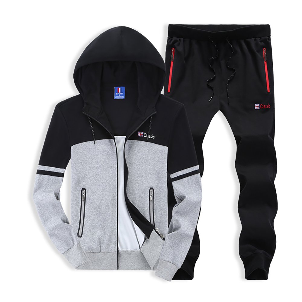 Beuniclo Men's Athletic Tracksuit - Full Zip Warm Jogging Sweatsuit Set for Running, Gym & Casual Wear | Lightweight Comfortable Workout Clothes for Men