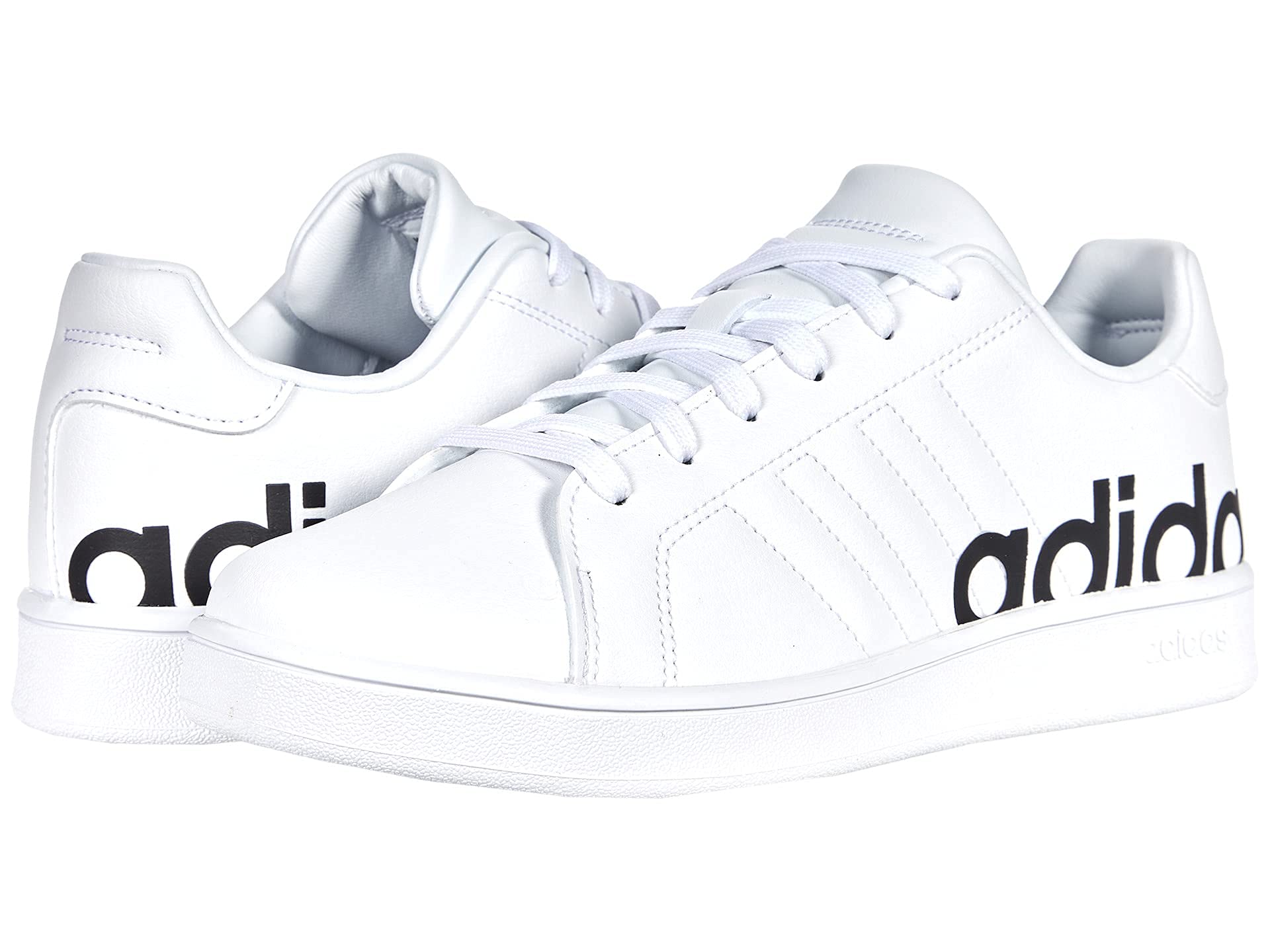 Adidas Grand Court Kids Sneakers - White/Black/White | Comfortable Athletic Shoes for Boys & Girls | Perfect for School, Sports & Everyday Wear (Size 11 Little Kid M)