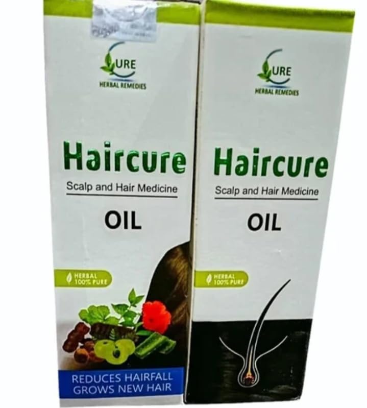 Ayufresh Herbal Hair Cure Oil - 100ml (Pack of 2) - Natural Hair Growth Treatment for Dry, Damaged Hair - Perfect for Daily Scalp Massage & Hair Care Routine