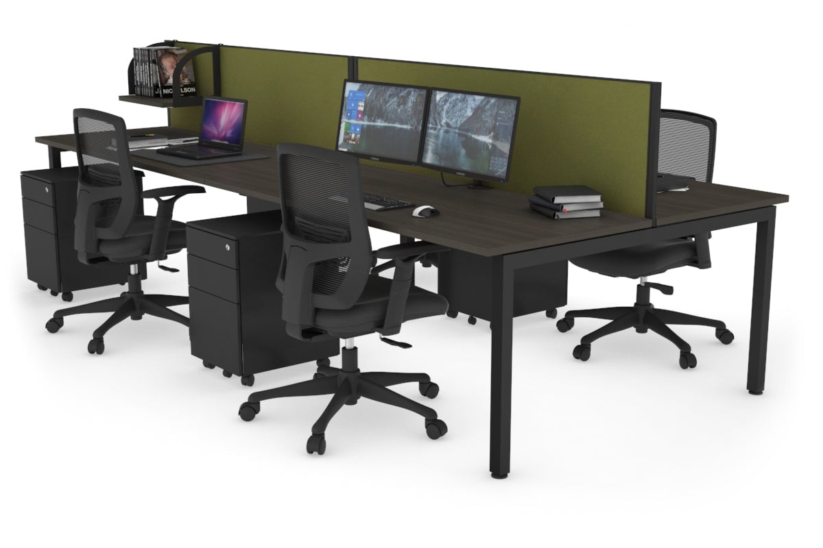 Quadro Square Legs 4-Person Office Workstation Desk - 1800mm x 700mm (71