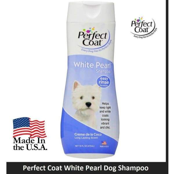 Perfect Coat White Pearl Dog Shampoo - 16oz Gentle Whitening & Brightening Formula for Dogs - Ideal for Bathing, Grooming & Show Preparation
