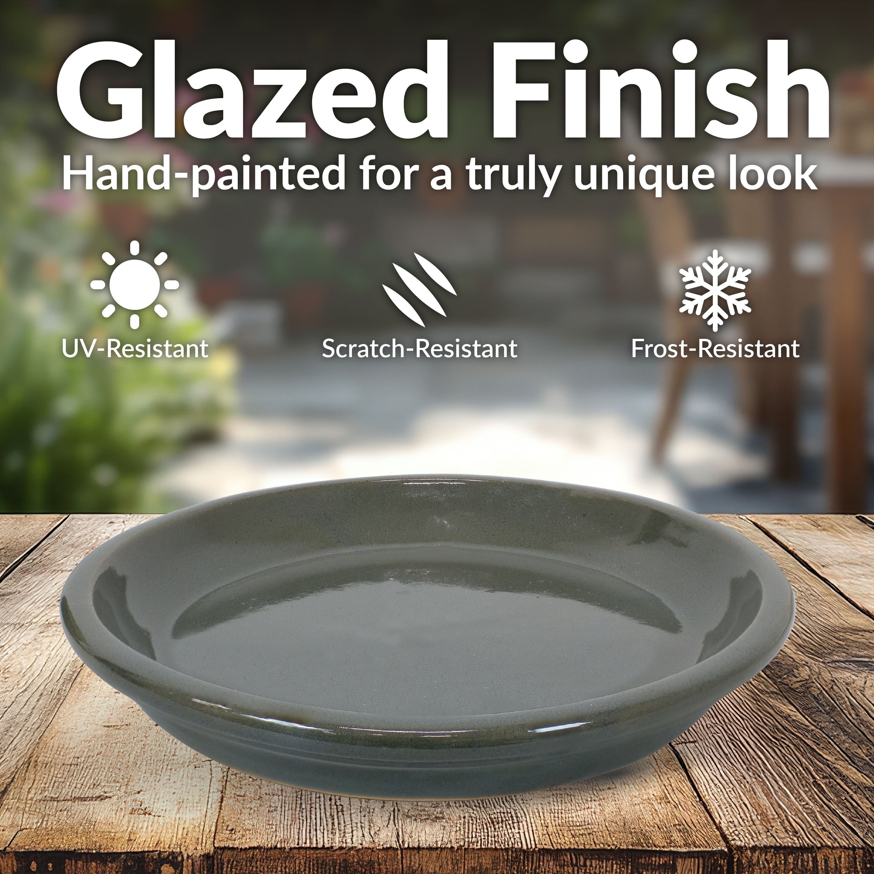 Sunnydaze 4-Pack Glazed Ceramic Plant Saucers for Indoor & Outdoor Potted Plants – Perfect for Home, Garden, and Patio Decor
