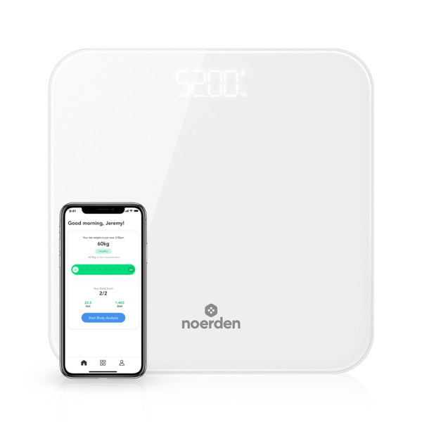 Noerden BIMI Smart Body Scale - Digital Bluetooth Bathroom Scale with BMI Tracking, Weight Management & Health App Sync for Home Fitness & Wellness