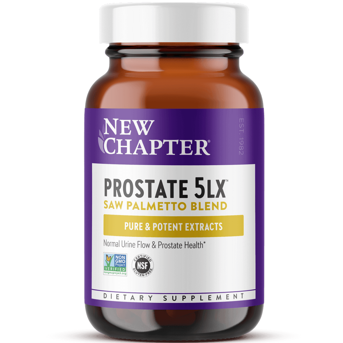 New Chapter Prostate 5LX Saw Palmetto Supplement - 60 Capsules for Men's Prostate Health & Urinary Support - Supports Healthy Urinary Flow & Comfort