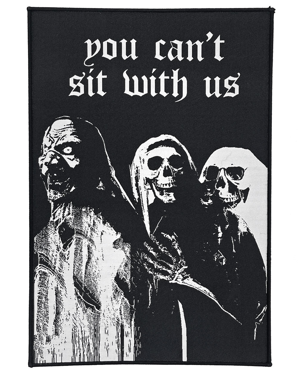 Spooky 'You Can't Sit With Us Ghouls' Large Back Patch for Jackets & Bags - Perfect for Halloween Costumes & Punk Fashion DIY