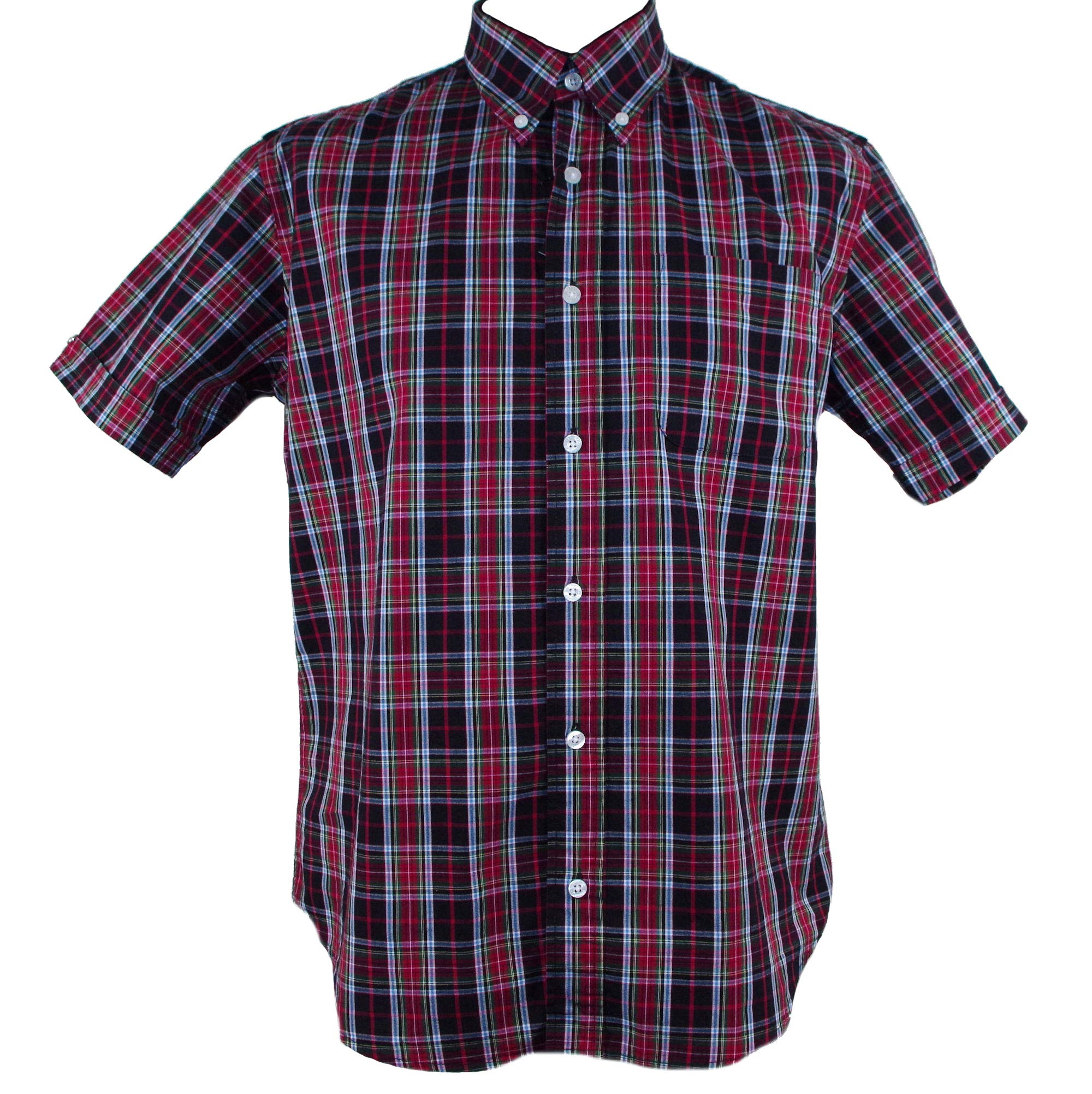 Warrior Clothing England Men's Retro Short Sleeve Button Down Shirt | Slim Fit Mod Punk Style | Perfect for Casual Wear, Music Festivals & Vintage Fashion