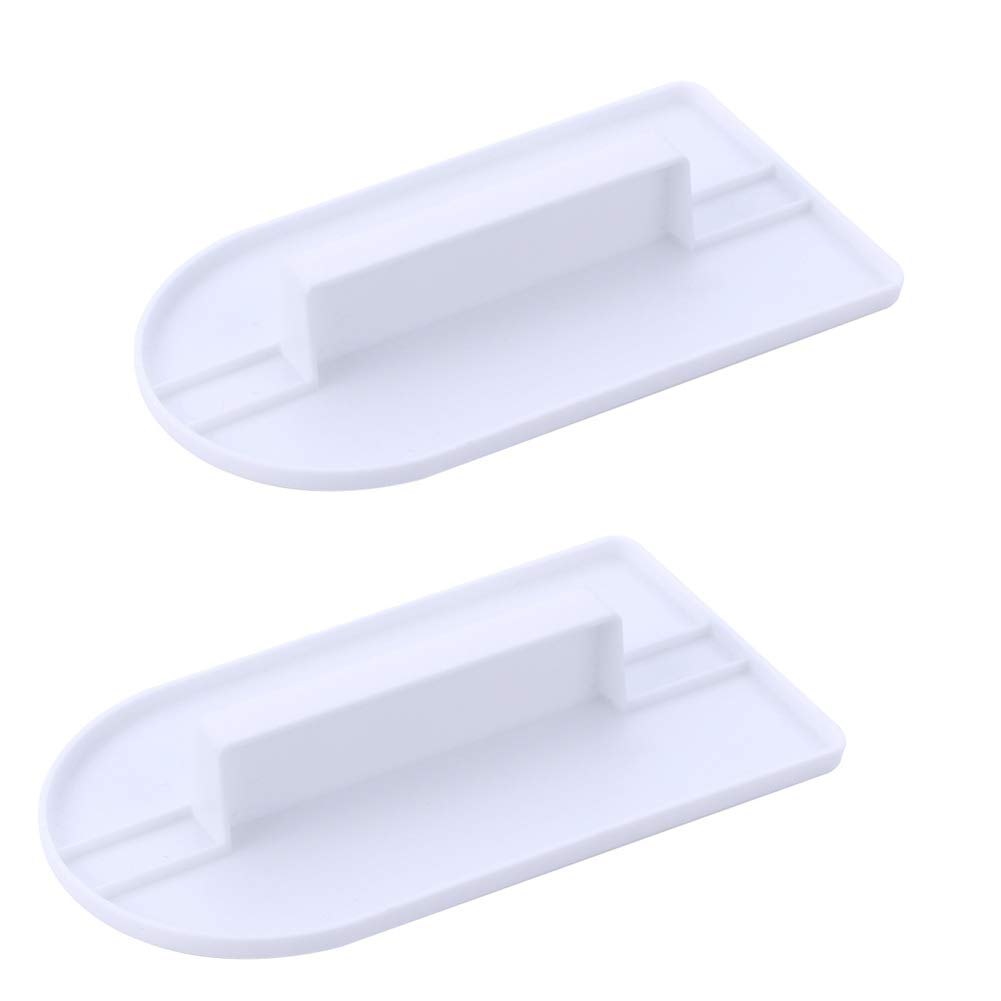 2 Pcs Cream Fondant Cake Trowel - Professional Cake Smoother & Scraper Tool for Fondant Surface Treatment - Baking Decorating Accessories with Plastic Polisher (White) - Perfect for Wedding Cakes, Birthday Cakes & Pastry Decoration