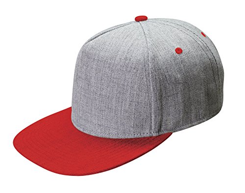 Flat Bill Wool Cap-red/Gray