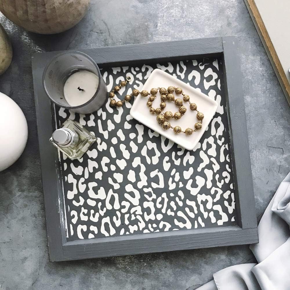 Reusable Adhesive Mesh Stencil Sheets for DIY Arts & Crafts - Cheetah Print (8.5