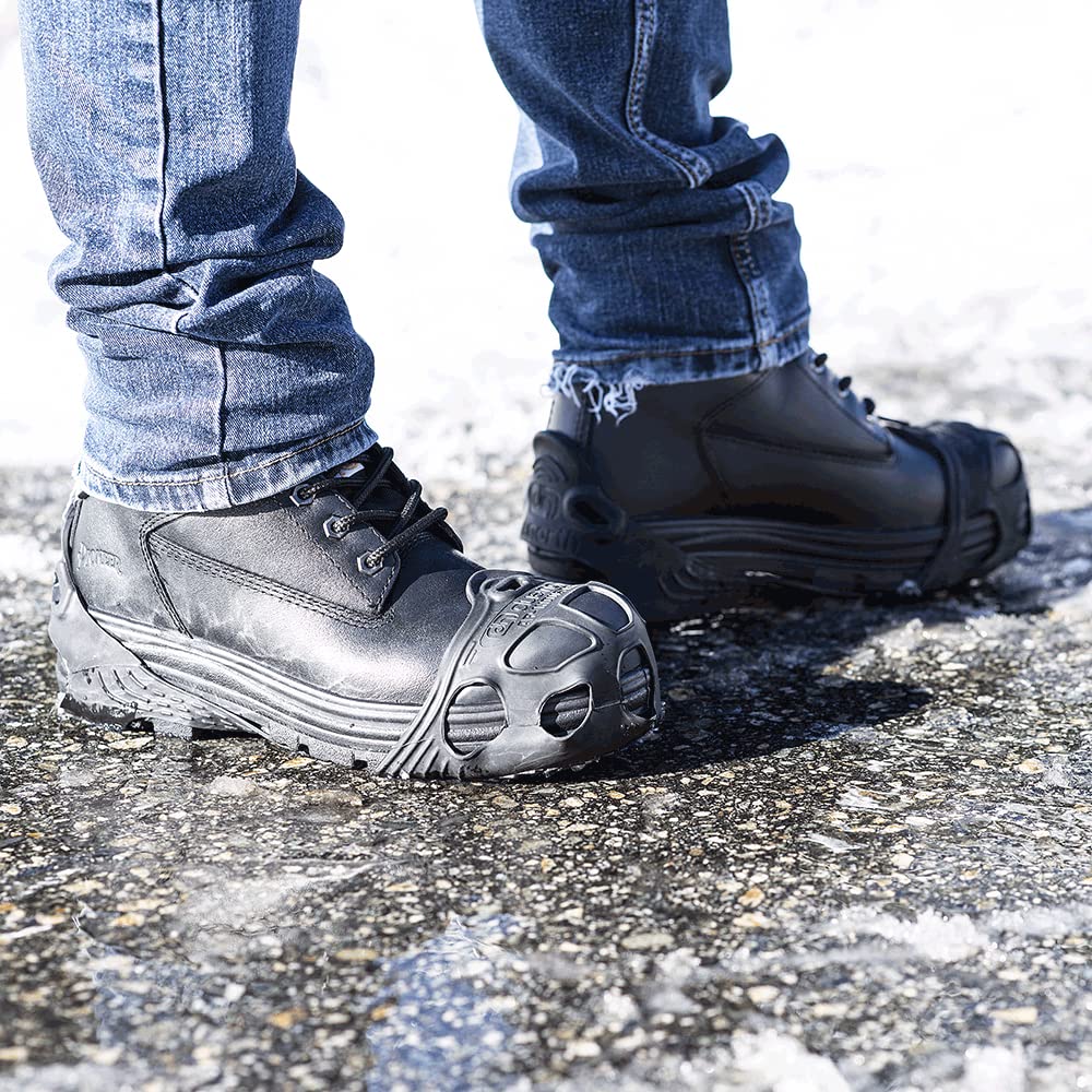 All-Purpose Industrial Ice Cleats for Men & Women - 16-Spike Traction Aids for Walking & Working on Snow & Ice - Perfect for Construction, Mail Delivery & Winter Hiking