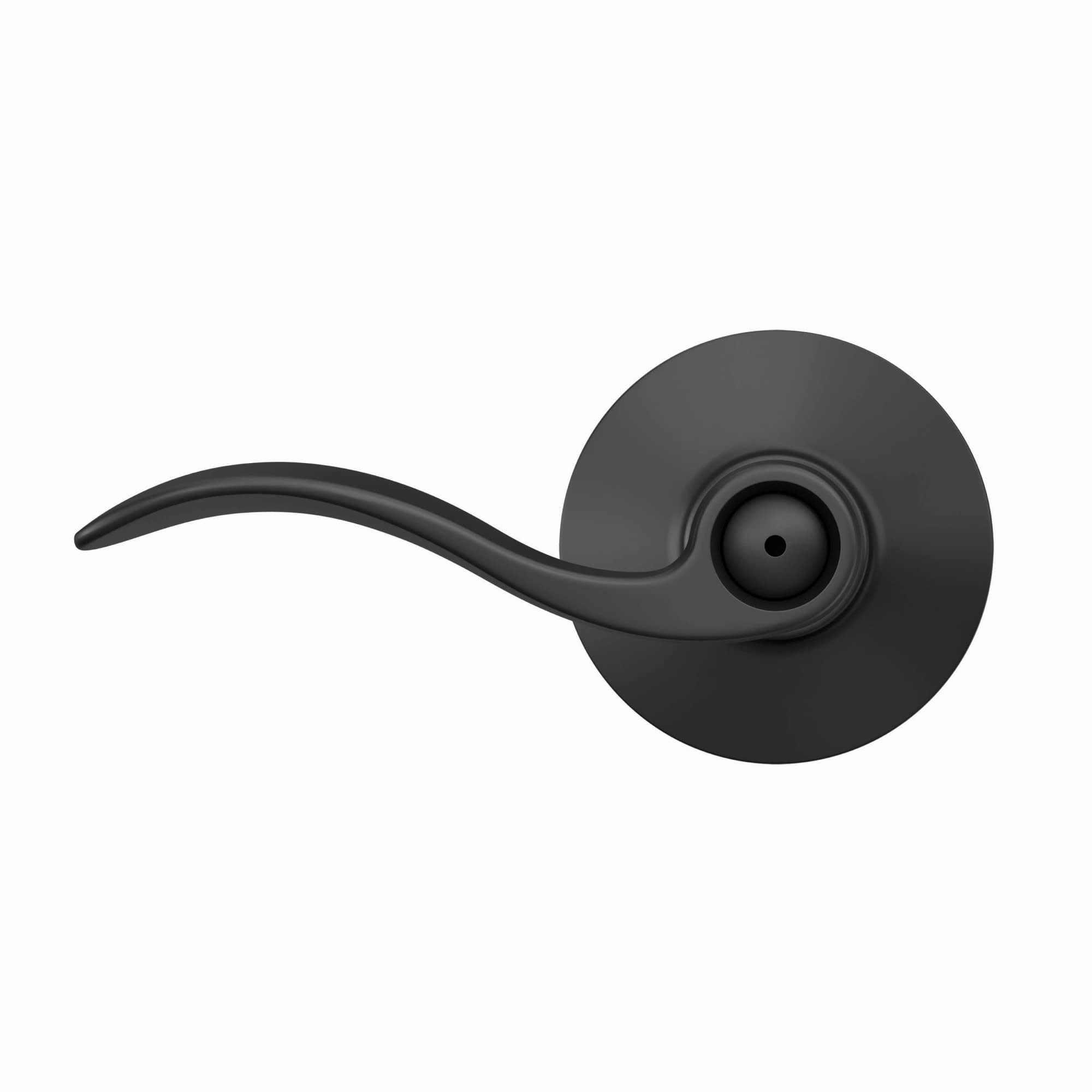 Schlage F40 ACC 622 Matte Black Door Lever - Bed & Bath Privacy Lock for Interior Doors - Perfect for Bedrooms, Bathrooms & Home Privacy Spaces