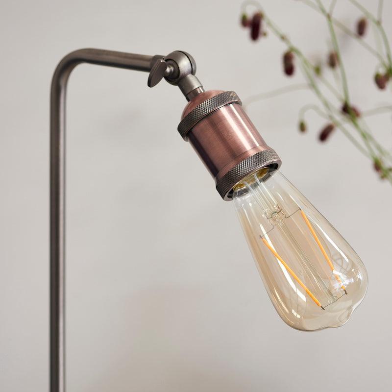 Endon Hal 1 Light Tall Copper Table Lamp with Switch - Modern Bedside & Living Room Lighting for Home Decor