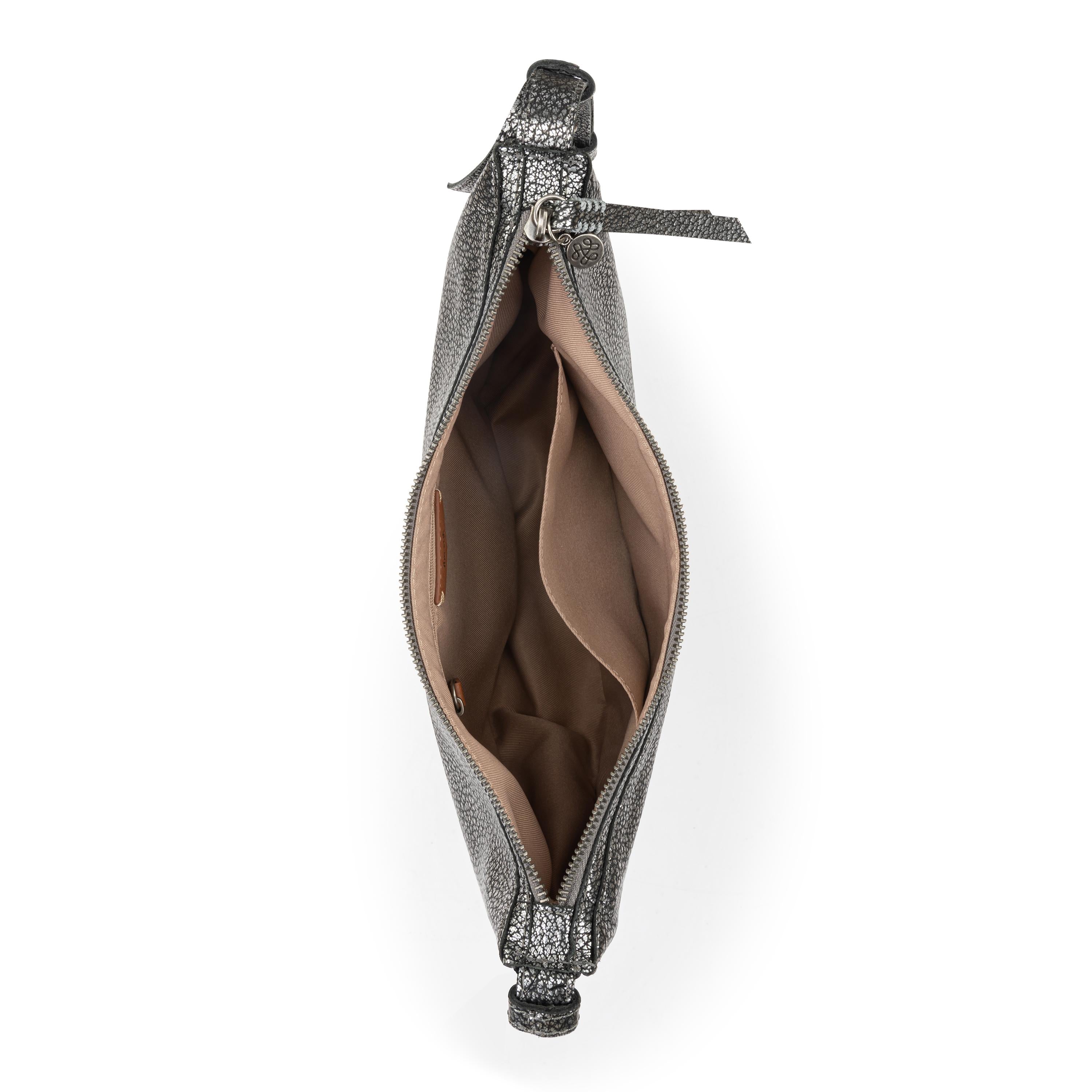 Premium Tess Shoulder Bag - Genuine Leather Handbag in Dark Silver for Women | Perfect for Work, Travel & Everyday Use