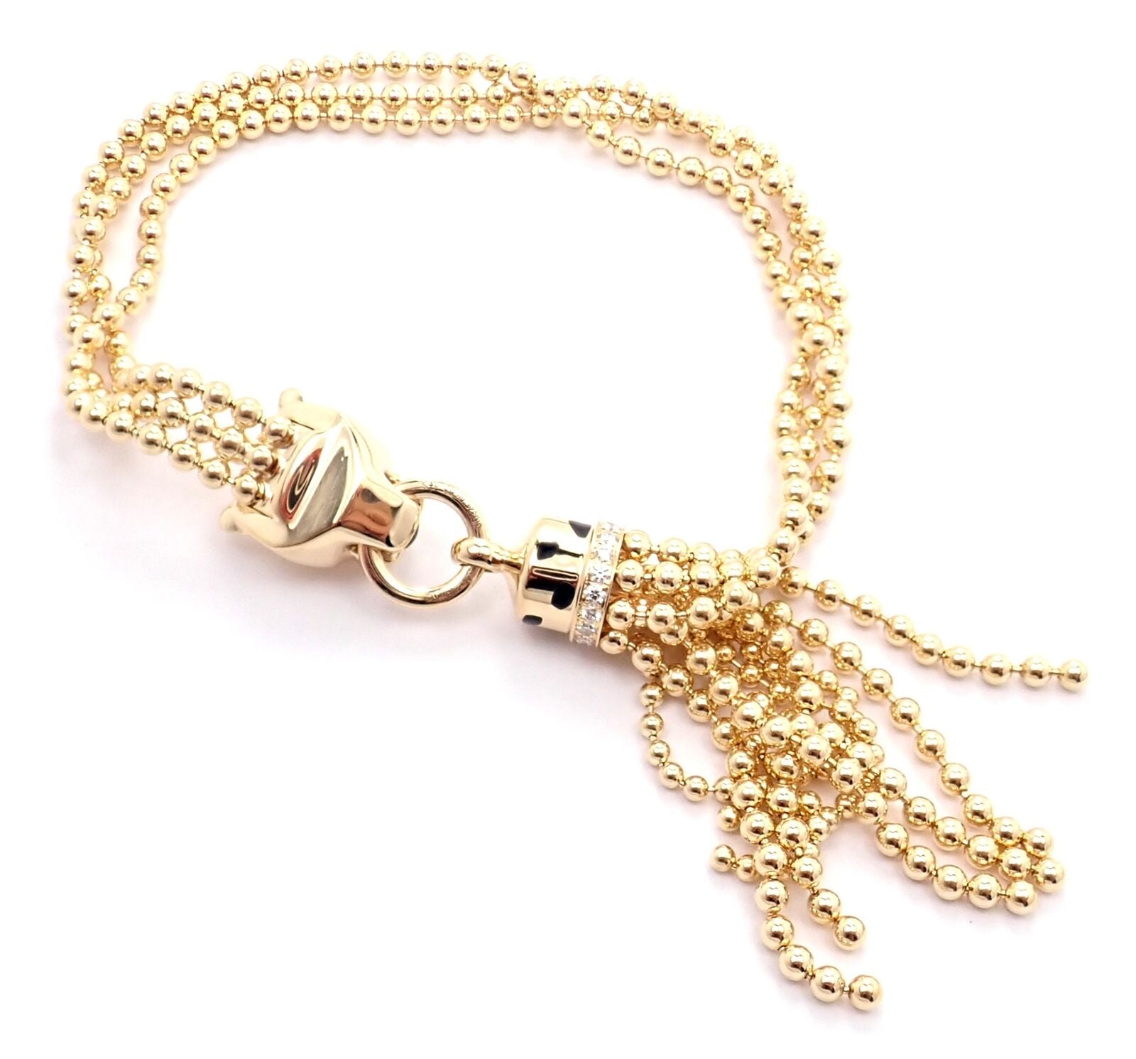 Authentic Cartier Panthere Bracelet 18k Yellow Gold with Diamonds & Tsavorite - Luxury Jewelry for Women, Perfect for Gifts & Special Occasions