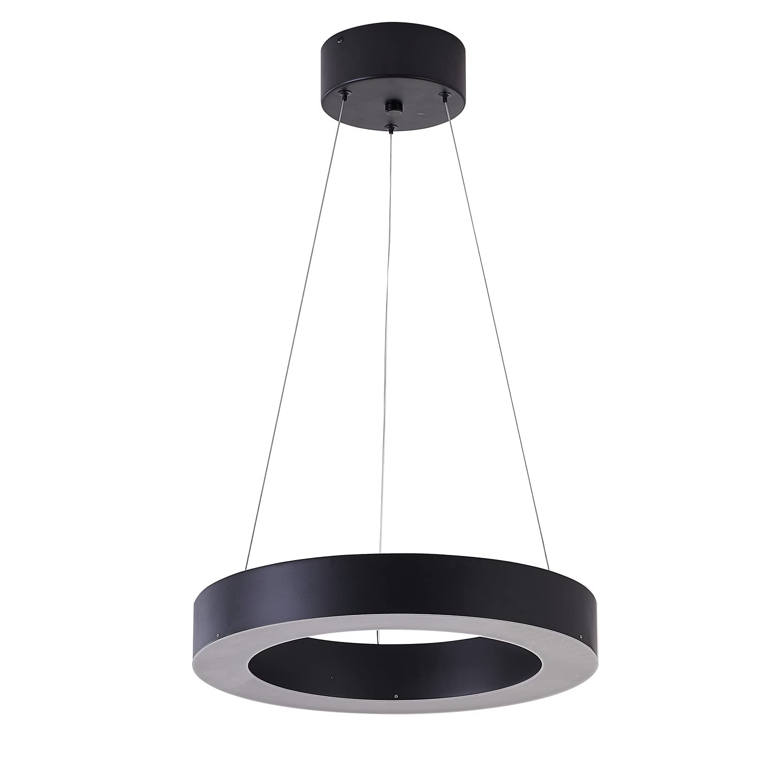 Bethel A Matte Black Halo Ring LED Light with White Acrylic Diffuser - Perfect for Home Decor, Photography Lighting, and Studio Setup